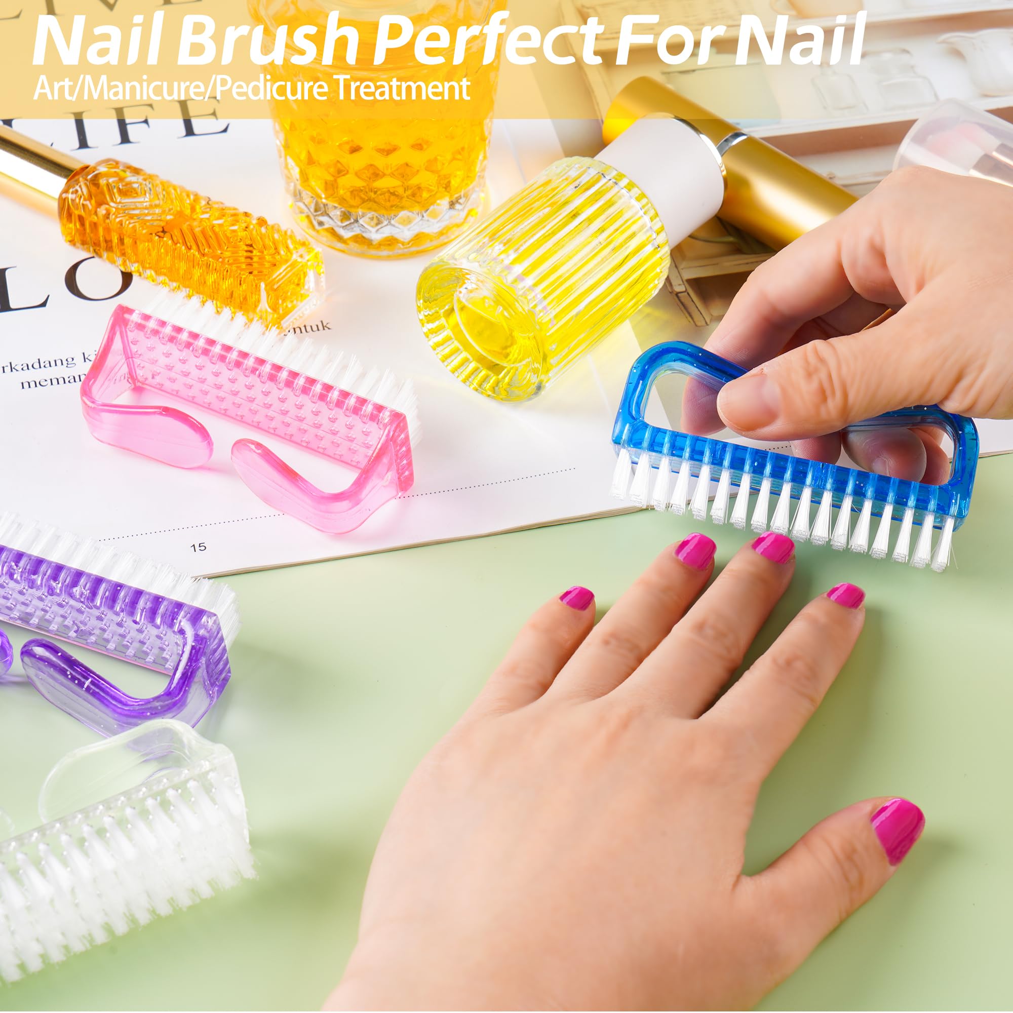 4 Pack Nail Brush Set - Durable Handle Grip Fingernail & Toe Cleaning Brushes for Men, Women & Kids - Perfect for Shower, Garden, Pet Care & Hand Hygiene Maintenance