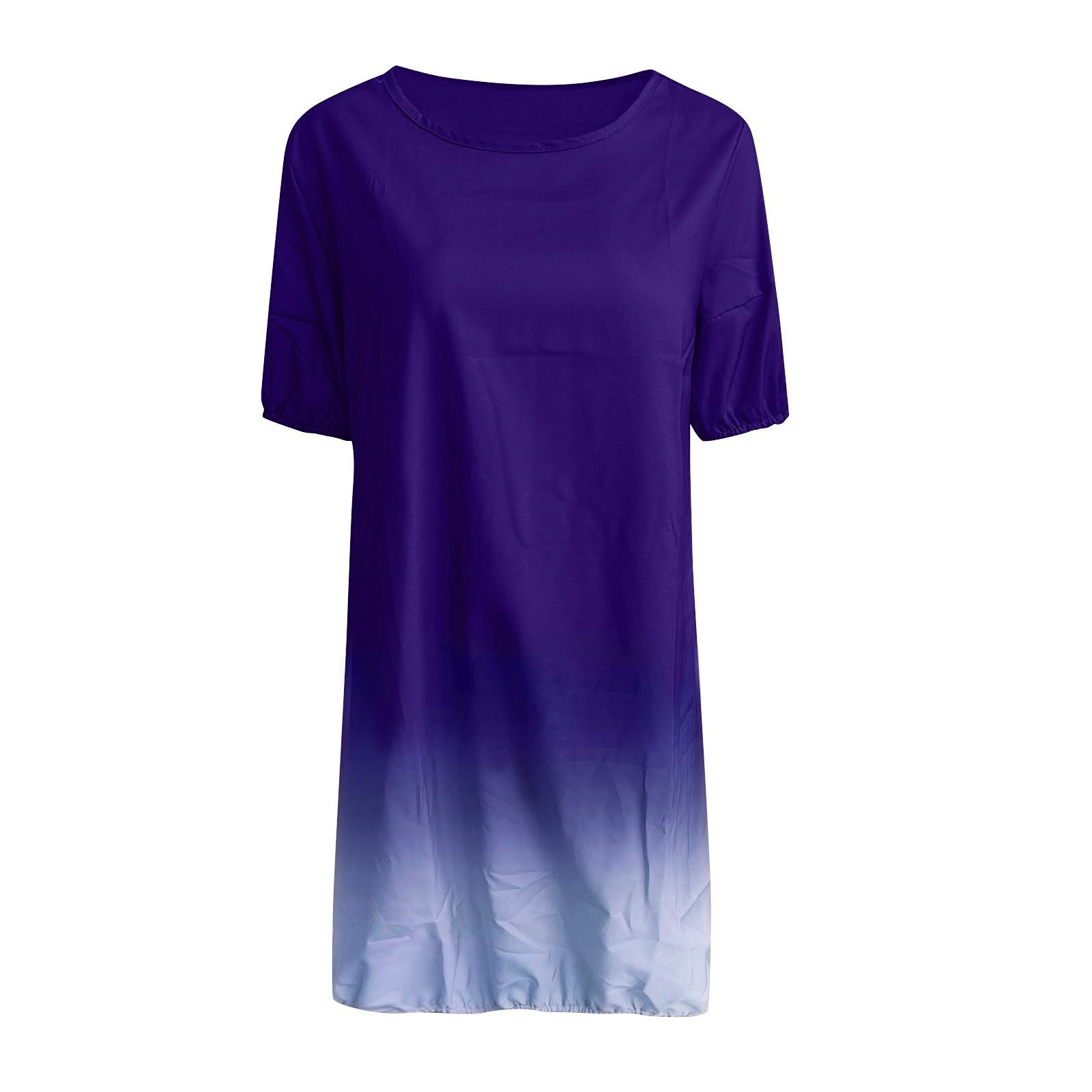 2022 Women's Summer Dresses - Short Sleeve Casual Gradient Midi Dress for Plus Size | Perfect for Beach Vacations, Picnics & Summer Parties