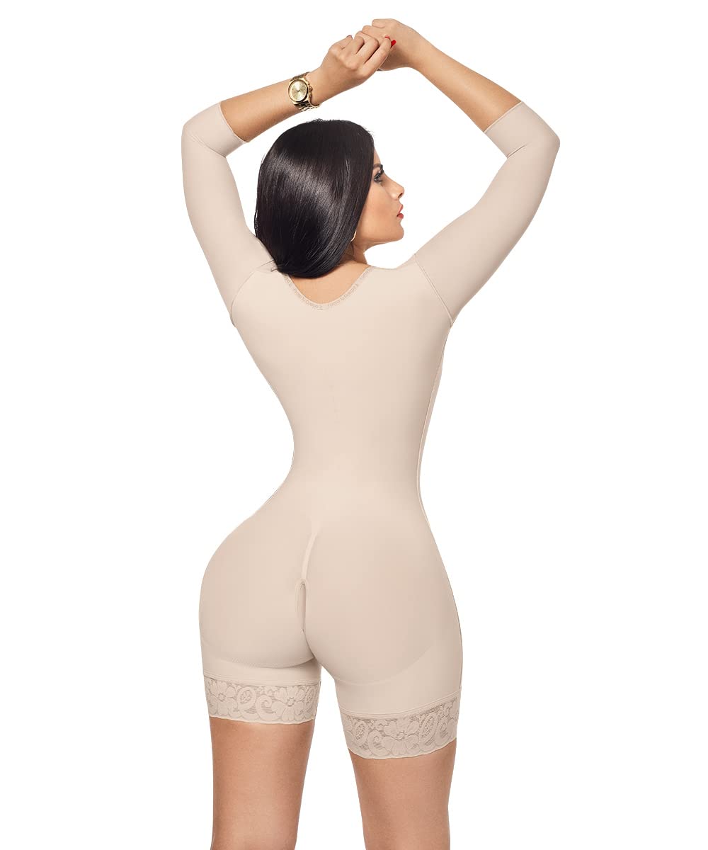 Shapewear for Women - Colombian Fajas Body Shaper Shorts with Smooth Control & Arm Support, Adjustable Hook Closure (Ref. C-004) | Perfect for Tummy Control, Waist Training & Everyday Wear Under Clothes
