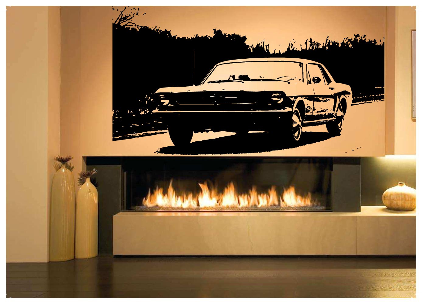 Vintage Car Ride Wall Decal - Large Antique Vehicle Vinyl Sticker Mural for Home & Office Decor | Perfect for Living Room, Bedroom, Nursery or Man Cave Wall Art
