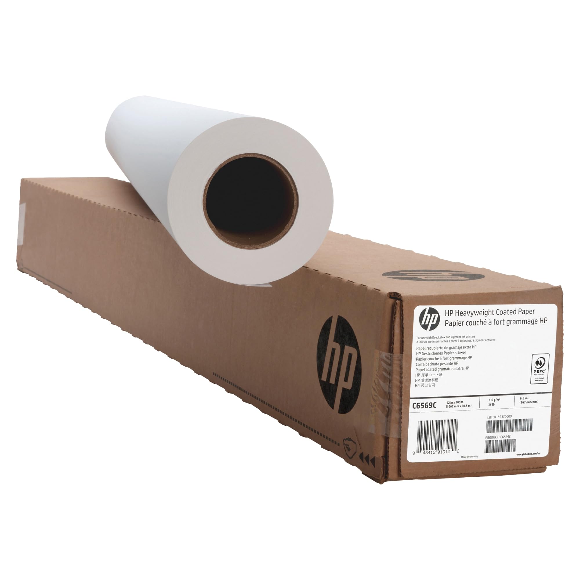 HP C6569C Heavyweight Coated Paper - 6.6 mil, 130 g/m2, 35 lb, 2