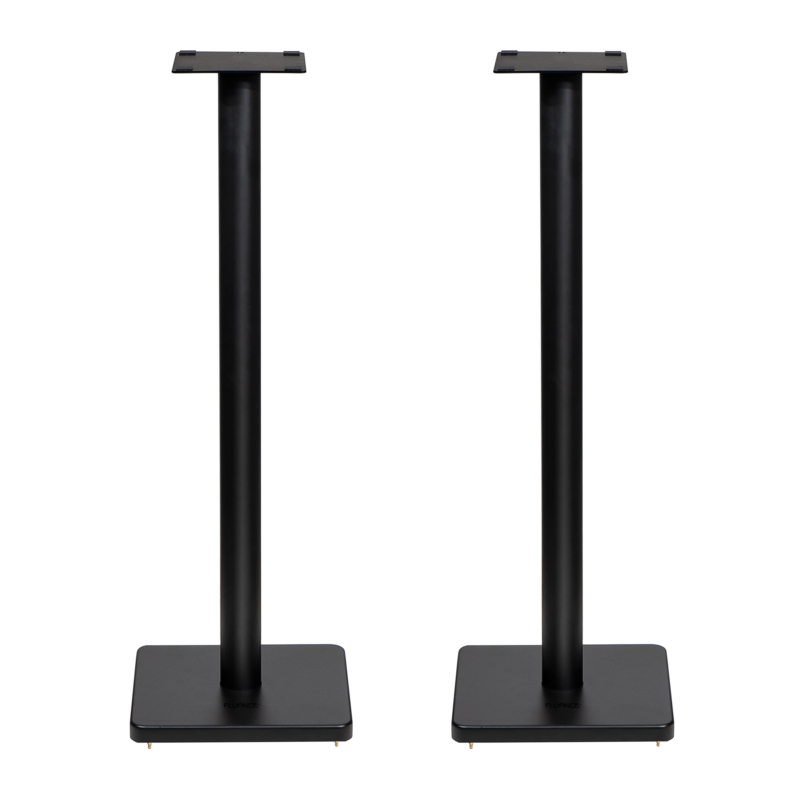 Fluance SS05S Floor Speaker Stands for Surround Sound & Bookshelf Speakers - Heavy Duty Construction, Adjustable Spikes, Rubber Feet, Cable Management - Matte Black (Pair) | Perfect for Home Theater & Music Listening Setups
