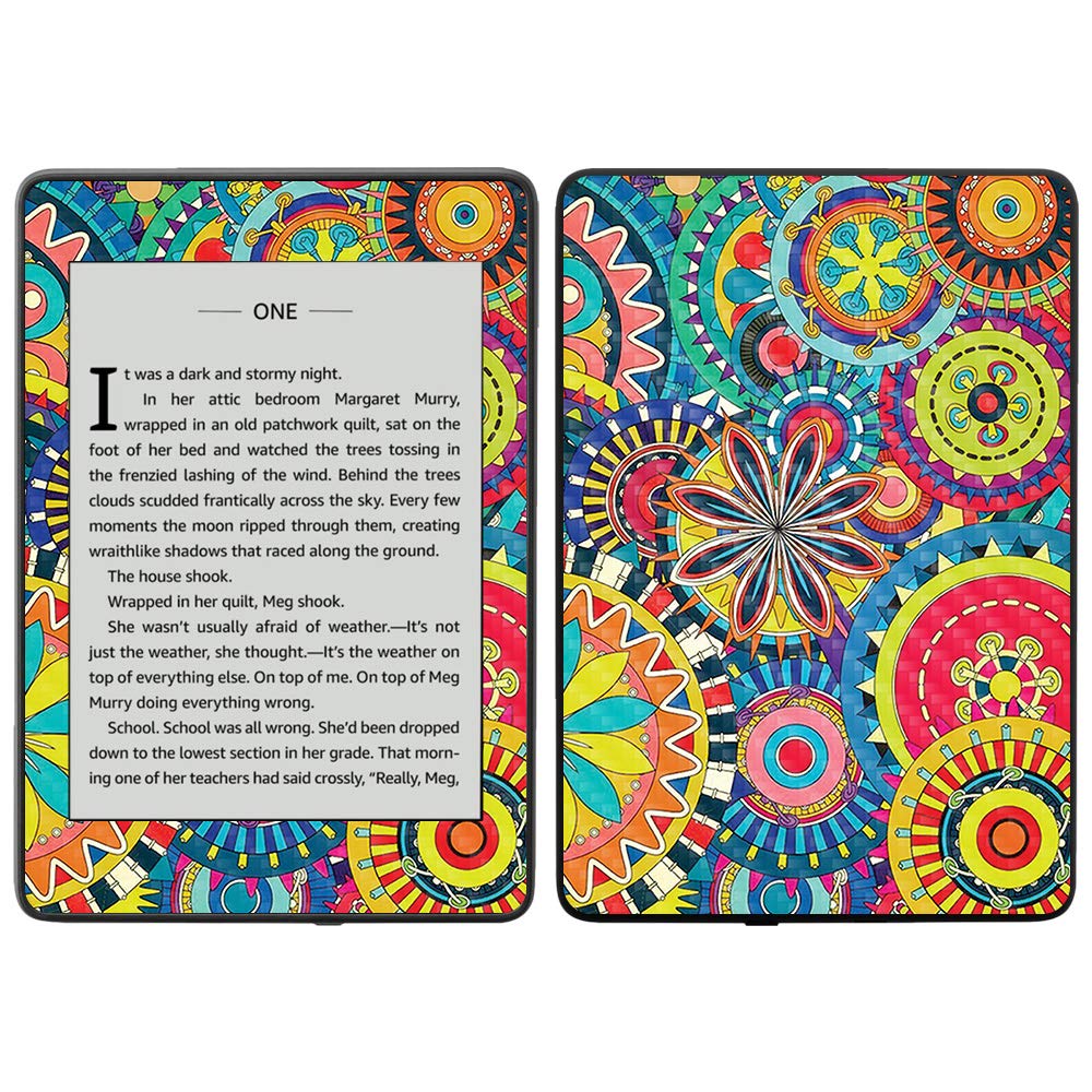 MightySkins Carbon Fiber Skin for Amazon Kindle Paperwhite 2018 (10th Gen) - Blue Petals Design | Waterproof Protective Cover with Durable Textured Finish | Easy to Apply & Remove | Made in USA | Perfect for Reading, Travel & Daily Use