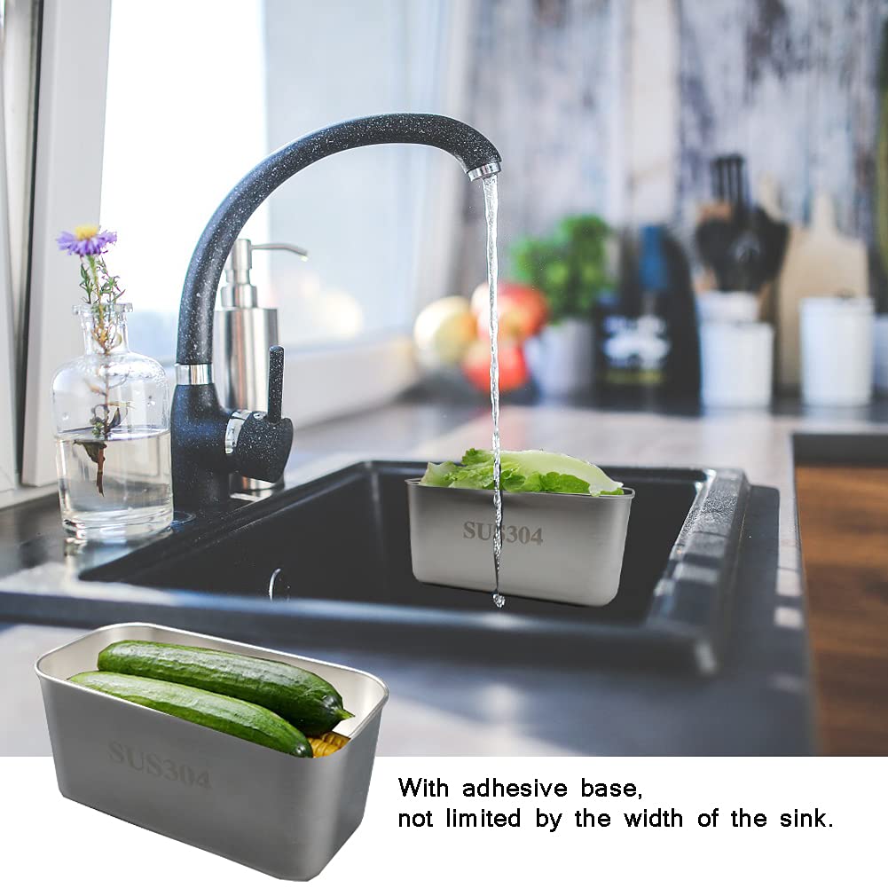 Premium Stainless Steel Sink Strainer - Kitchen Sink Filter Basket for Food Waste, Vegetables & Fruits - Durable Mesh Drain Catcher for Washing Produce, Preventing Clogs in Home & Restaurant Kitchens