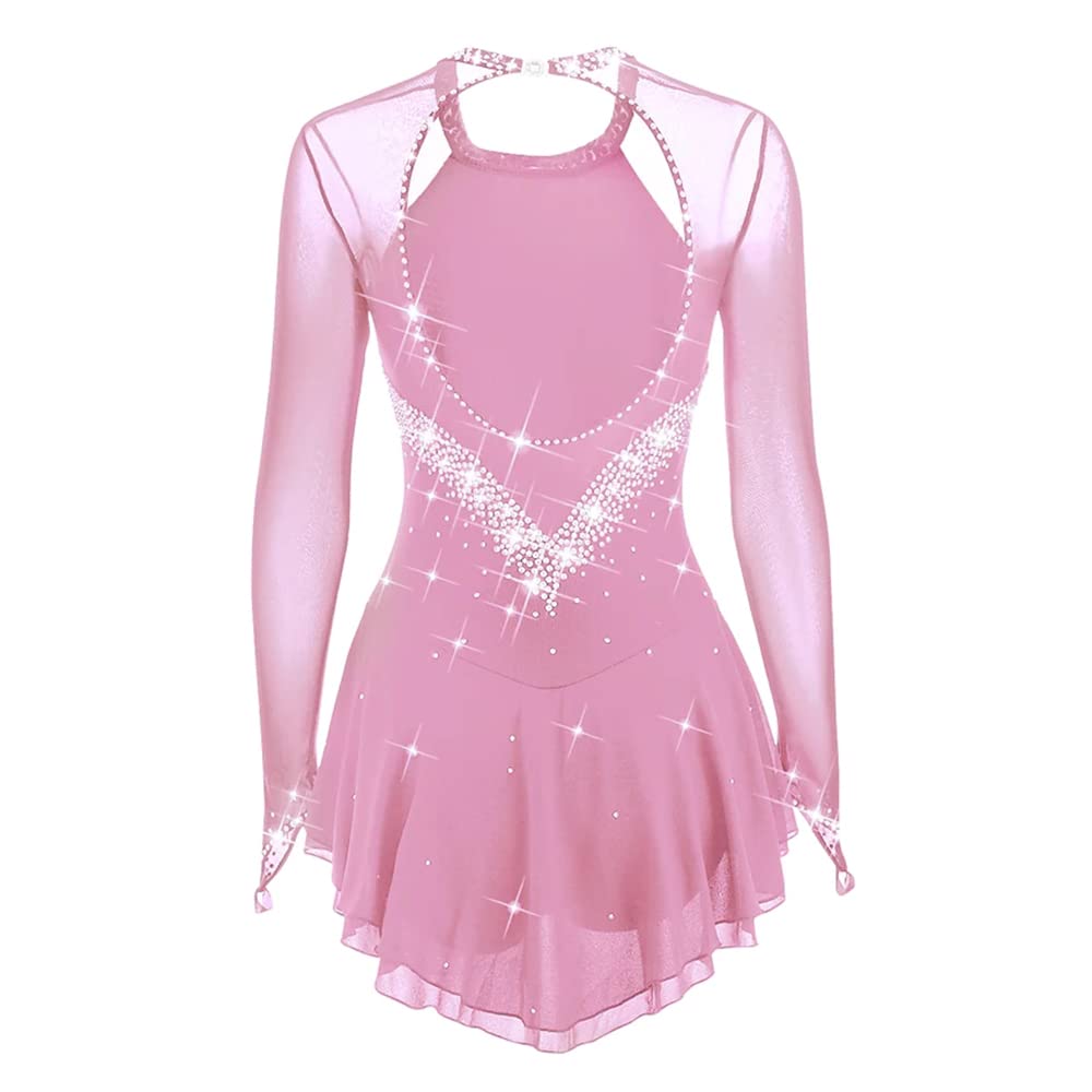 Black Figure Skating Dress for Women & Girls - Elegant Dark Skating Skirt for Ice Skating, Performances & Competitions - Comfortable & Stylish Skating Costume