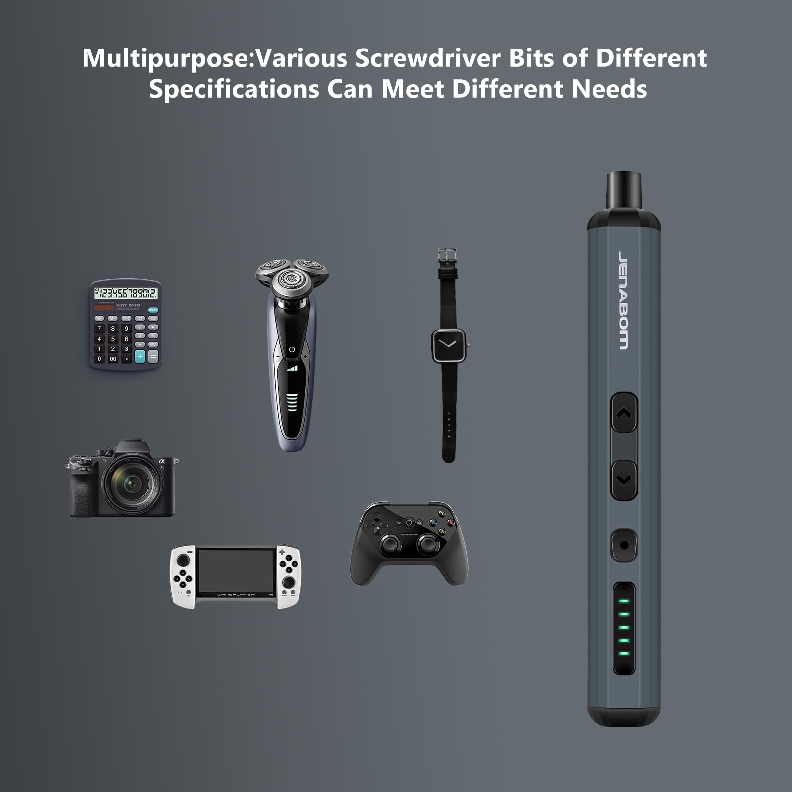**JENABOM Cordless Electric Screwdriver Set - 68-in-1 Precision Rechargeable Screwdriver Kit with Magnetic Bits (Max 3 N.m) for Phone, Camera, Computer, Watch & PC Repair - Ideal for DIY, Electronics, and Home Maintenance**