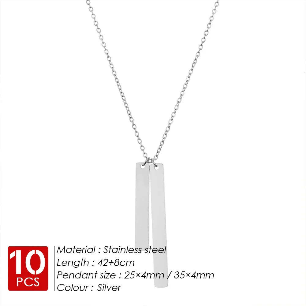 10PCS Stainless Steel Gold Pendant Necklaces for Women - Fashion Minimalist Short & Long Statement Collar Jewelry Set - Perfect for Gifts, Parties, and Everyday Wear