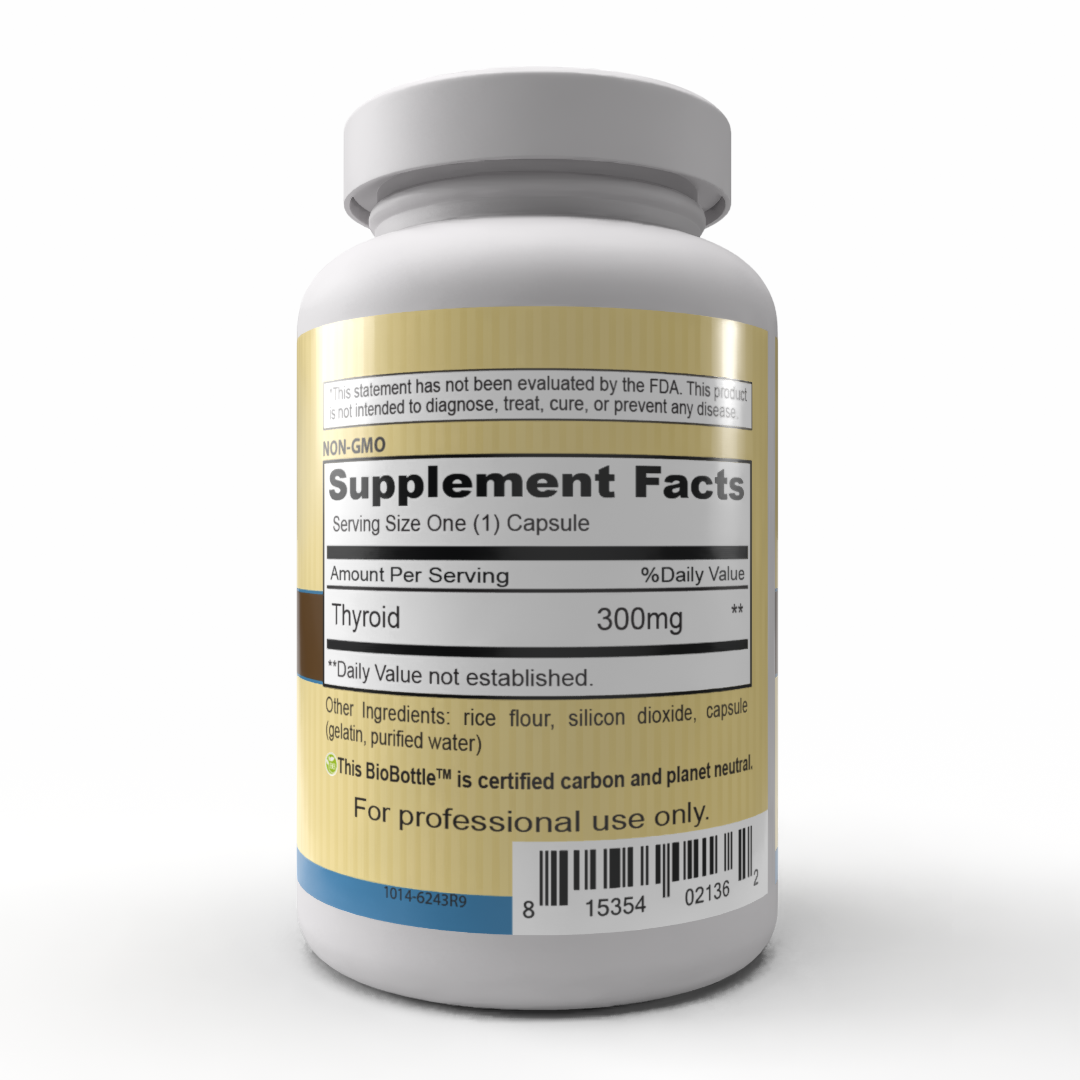 300mg Thyroid Supplement from Grass-Fed Cattle - Supports Healthy Thyroid Function & Glandular Health | Boost Energy & Metabolism Naturally