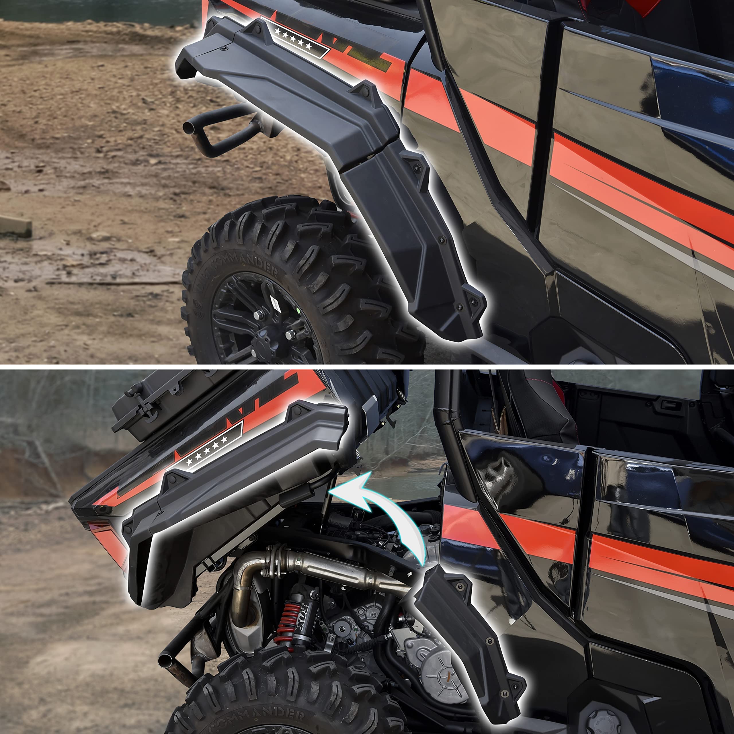 SAUTVS XL Heavy Duty Fender Flares & Mud Guards for Polaris General 1000/4 (2016-2025) - Front & Rear Replacement Accessories #2884220 | Off-Road Protection & Mud Splash Prevention for UTV Adventures