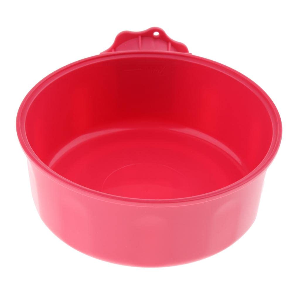 UJEAVETTE® Hanging Dog Bowl for Crate - Red Clamp-On Pet Food & Water Dish - Durable Puppy Cage Feeder for Travel, Training & Kennel Use