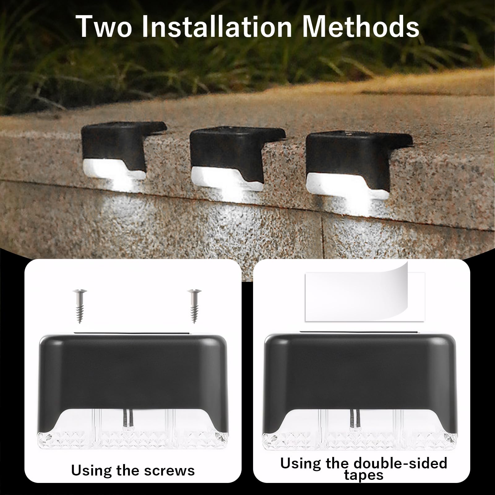 16 Pack Solar Fence Lights Outdoor Waterproof - Cool White LED Solar Step Lights for Stairs, Pathway, Yard & Patio Decor | Weatherproof Solar Powered Deck Lights for Garden, Backyard & Landscape Lighting