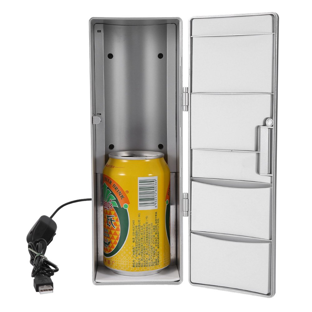Portable Mini Fridge Cooler and Warmer - USB Powered Compact Refrigerator Freezer for Drinks, Beer, Cans - Perfect for Office, Dorm Room, Car Travel and Home Use