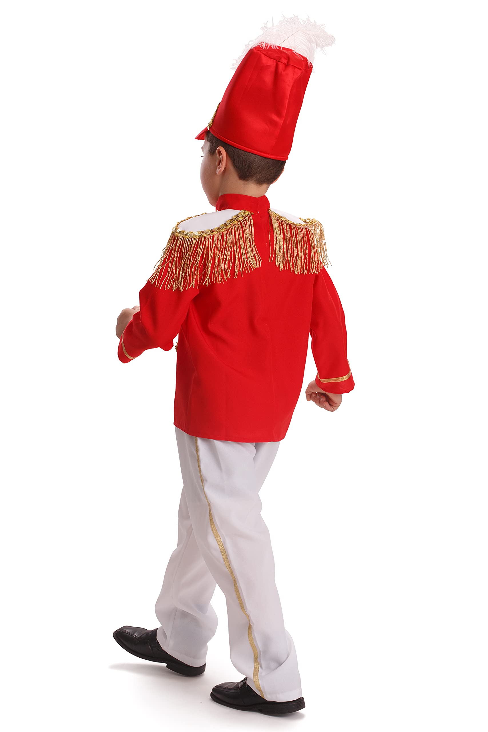 Kids Drum Major Costume - Red Marching Band Uniform for Boys | Dress Up America | Perfect for Halloween, Parades & School Performances