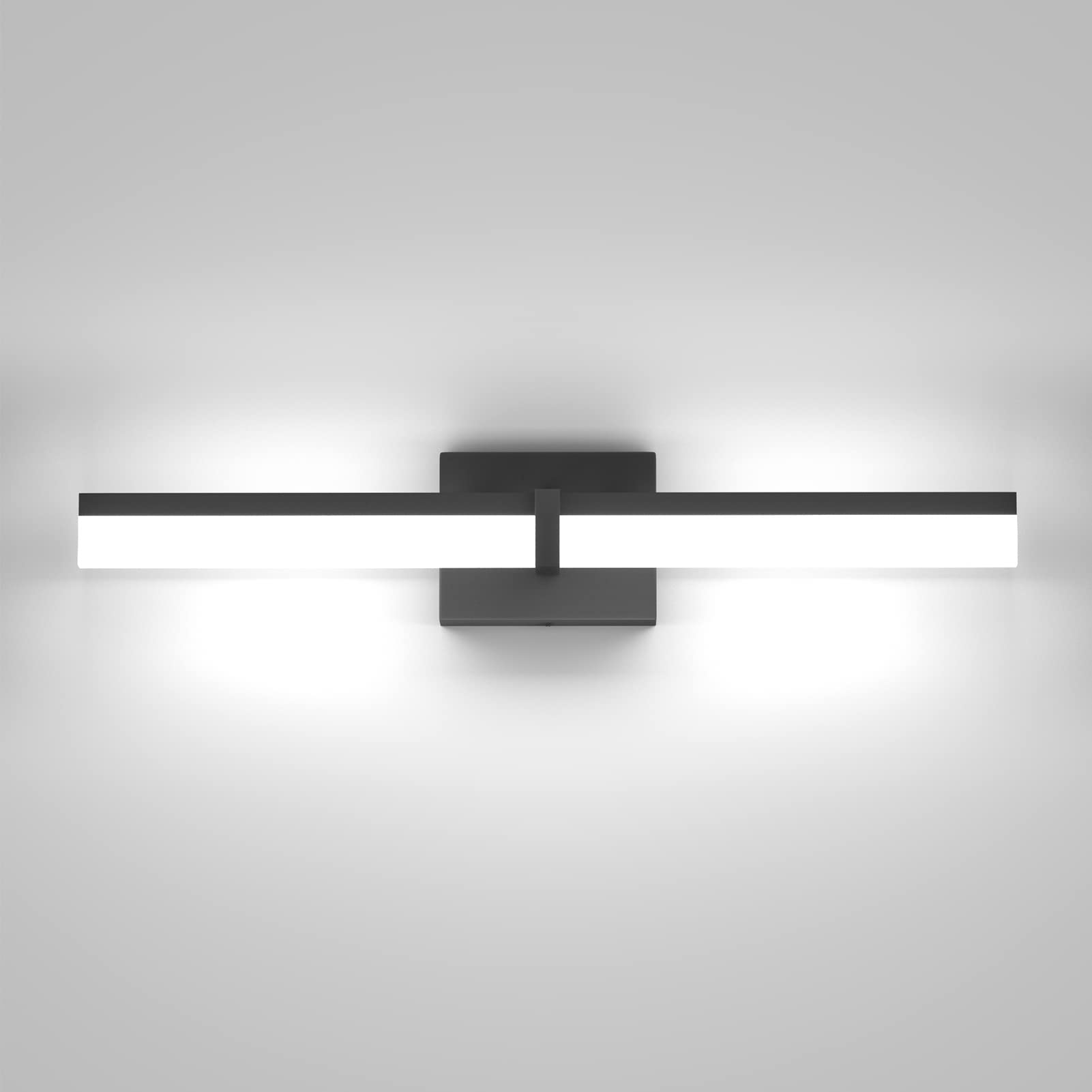Tipace 24 Inch LED Vanity Light Fixture - Modern Black Bathroom Lighting with 6000K White Light - Perfect for Mirror Illumination in Contemporary Bathrooms