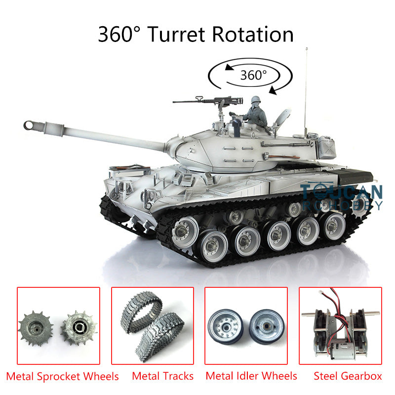 1/16 Henglong Upgraded 7.0 RC Tank Walker - USA Bulldog 3839 RTR Remote Control Tank with Smoking System, Steel Gearbox & Metal Tracks | Military Model Collection, Battle Simulation, Outdoor Play for Adults & Kids