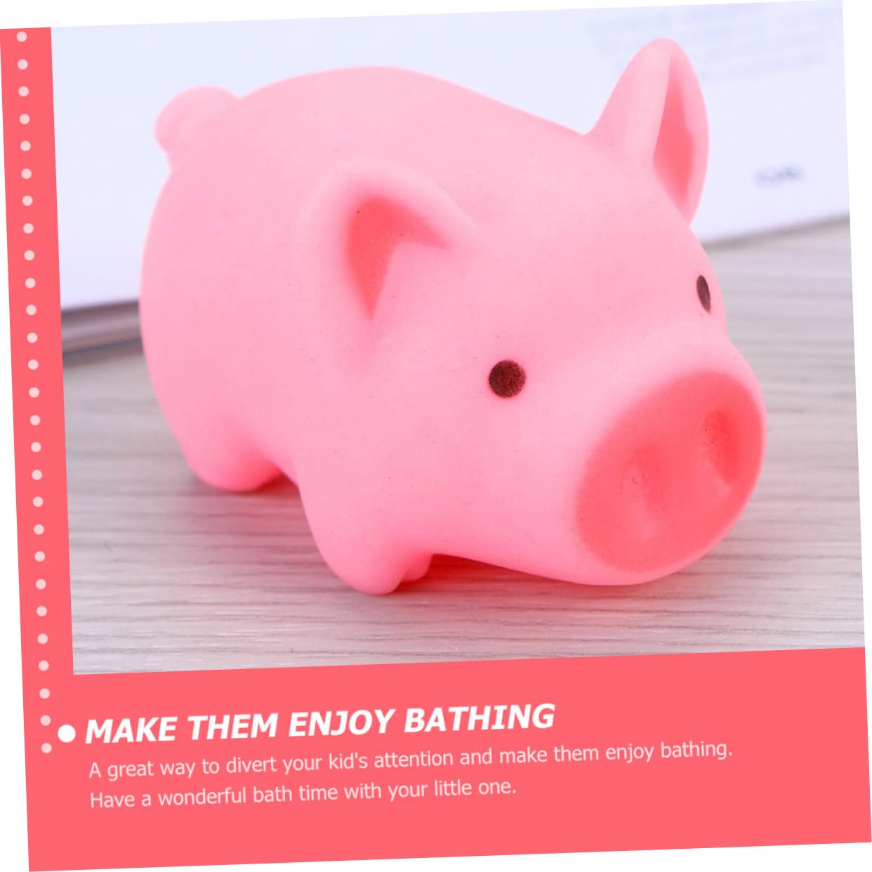 HEMOTON 40 Pcs Cute Pig Shaped Squeaky Bath Toys - Fun Pool Float Toys for Kids, Durable Plastic Water Play Toys for Toddlers & Babies - Perfect for Bathtime, Swimming Pools & Outdoor Water Activities