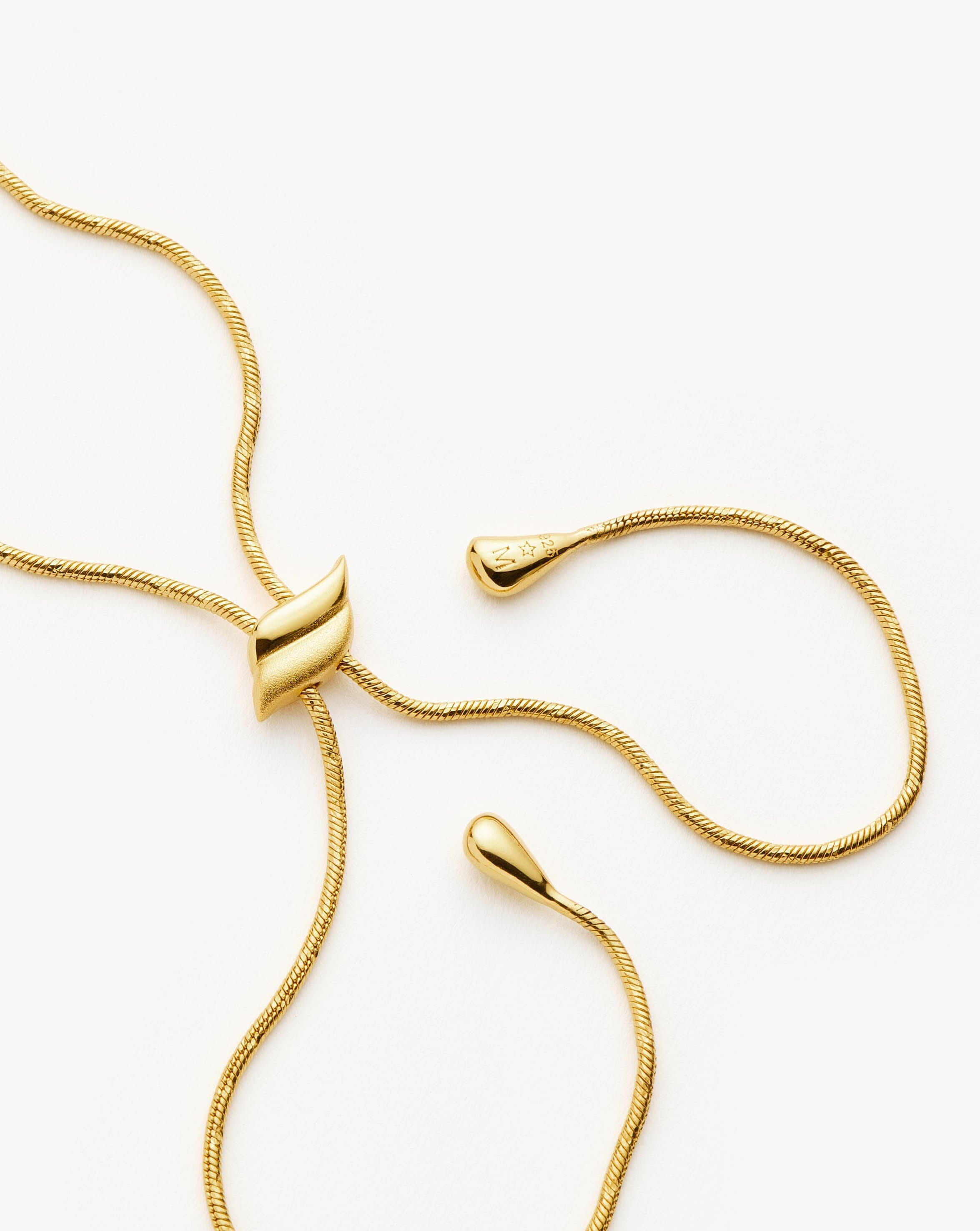 Savi Slider Lariat Chain Necklace - 18k Gold Vermeil Adjustable Layered Necklace for Women | Elegant Everyday Jewelry, Perfect for Office, Date Night & Special Occasions