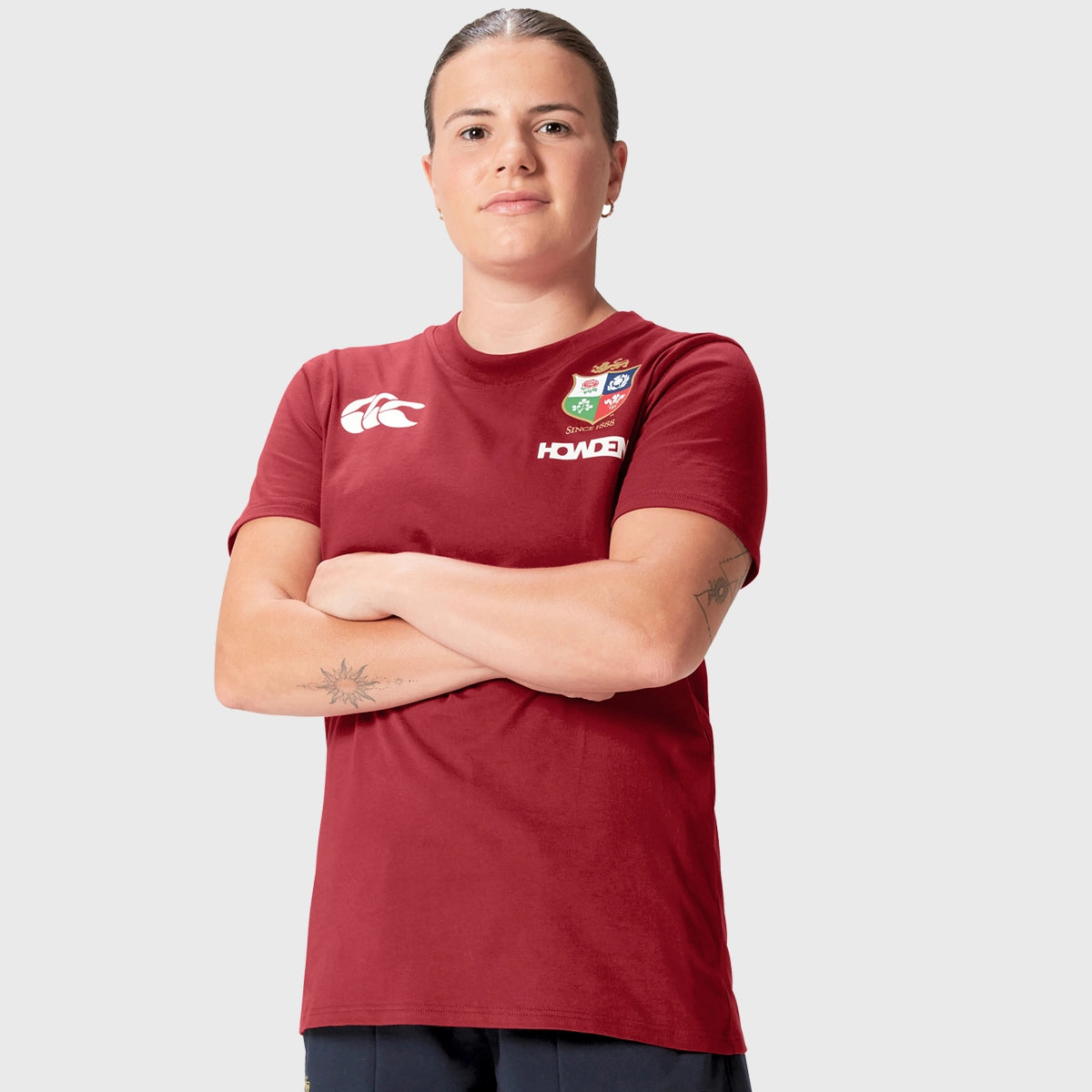 Canterbury British & Irish Lions Women's Cotton T-Shirt - Red | Rugby Fan Apparel for Women | Perfect for Game Day & Casual Wear
