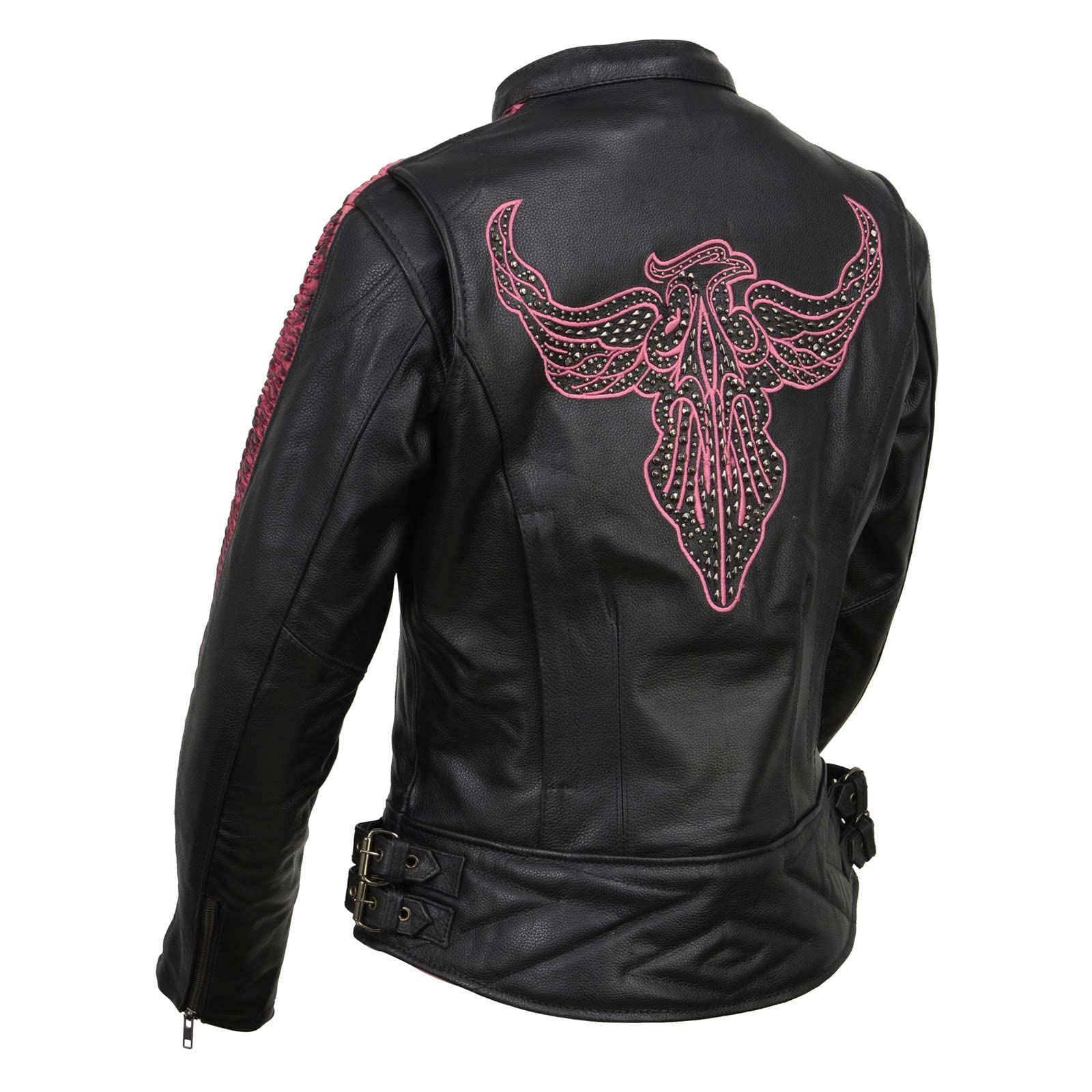Milwaukee Leather MLL2570 Women's Black Phoenix Embroidered Motorcycle Jacket - Stylish & Protective Riding Gear for Harley, Cruiser & Street Bikes