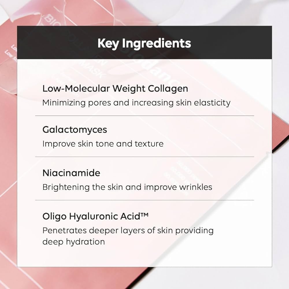 Premium Korean Bio-Collagen Face Mask - Hydrating Overnight Hydrogel Mask for Pore Minimizing & Elasticity Boosting (34g) | Made in Korea | Perfect for Nighttime Skincare & Spa Treatments