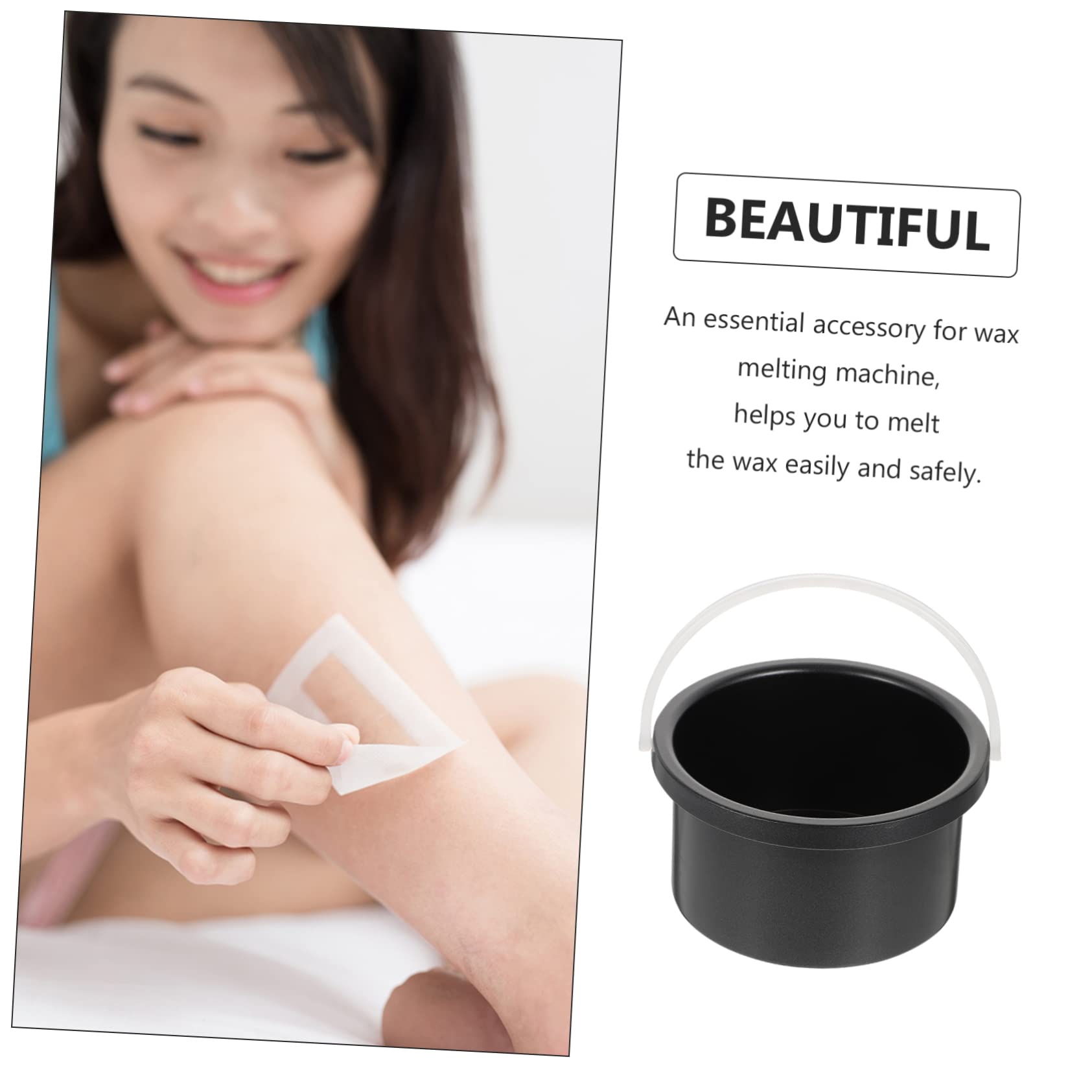 FRCOLOR 2 Pack Wax Melting Pot Set - Aluminum Wax Tin Containers for Hair Removal, Wax Warmer Heater, Bean Melting Bowl, Black Waxing Pan - Perfect for Salon, Spa & At-Home Hair Removal Treatments