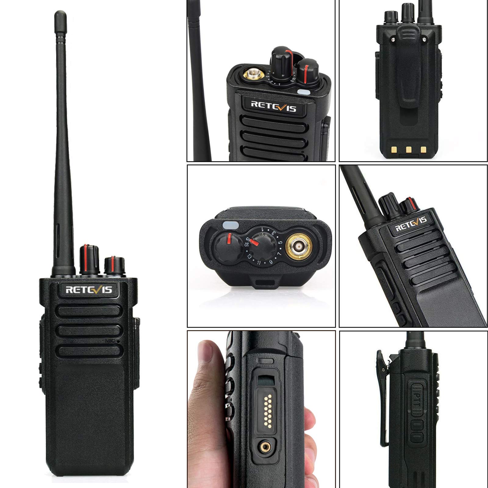 Retevis RT29 6 Pack Long Range Two Way Radios - 3200mAh Rechargeable Walkie Talkies for Adults with Waterproof Mic, VOX & Emergency Alarm - Ideal for Warehouse, Construction, Hiking and Outdoor Activities