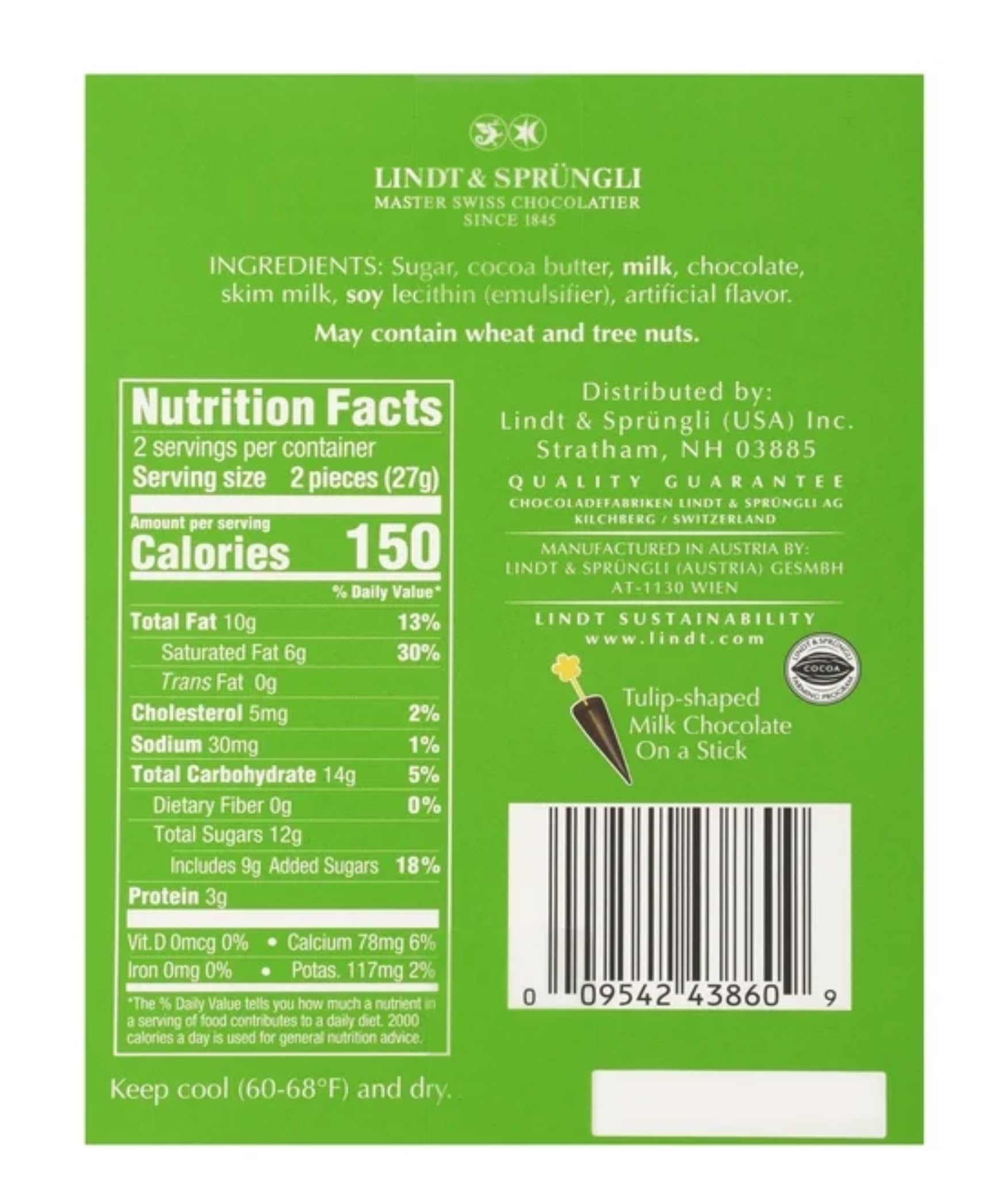 Lindt Chocolate Tulips - 4 Pack Solid Milk Chocolate Lollipops on Sticks - Premium Easter Basket Stuffers - Delicious Treats for Parties, Gifts & Family Sharing - Perfect for Easter Celebrations & Sweet Moments