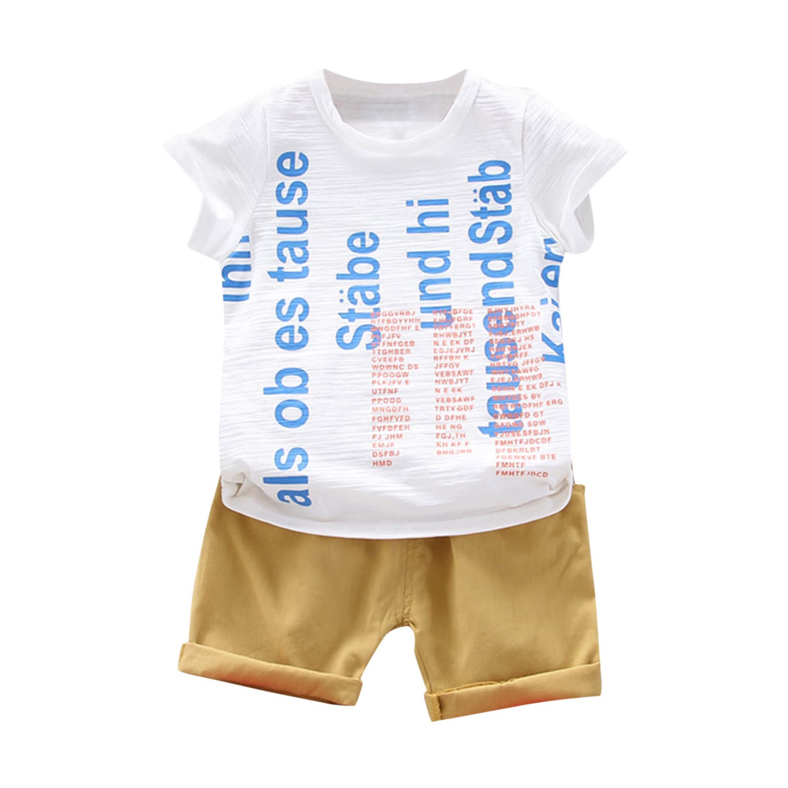 Toddler Boys & Girls Summer Short Sleeve T-Shirt with Letter Print - Cute Kids Outfit for Playtime & Preschool (White, 3T) - Perfect for Beach, Park & Daily Wear