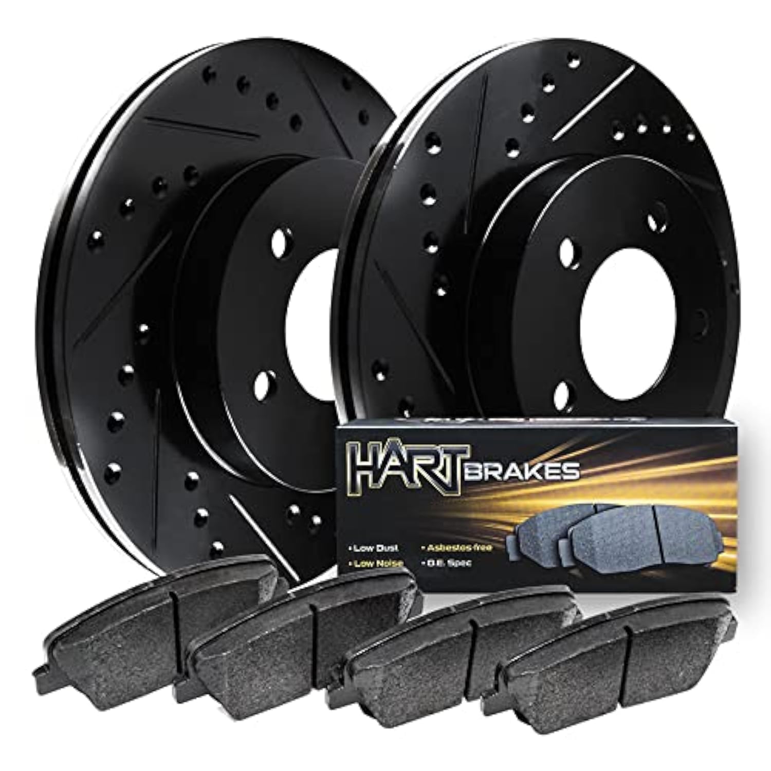 Hart BHCR.66083.02 Ceramic Rear Brake Pads and Rotors Kit - High Performance Braking System for Cars, SUVs & Trucks - Perfect for City Driving, Highway Commuting & Towing