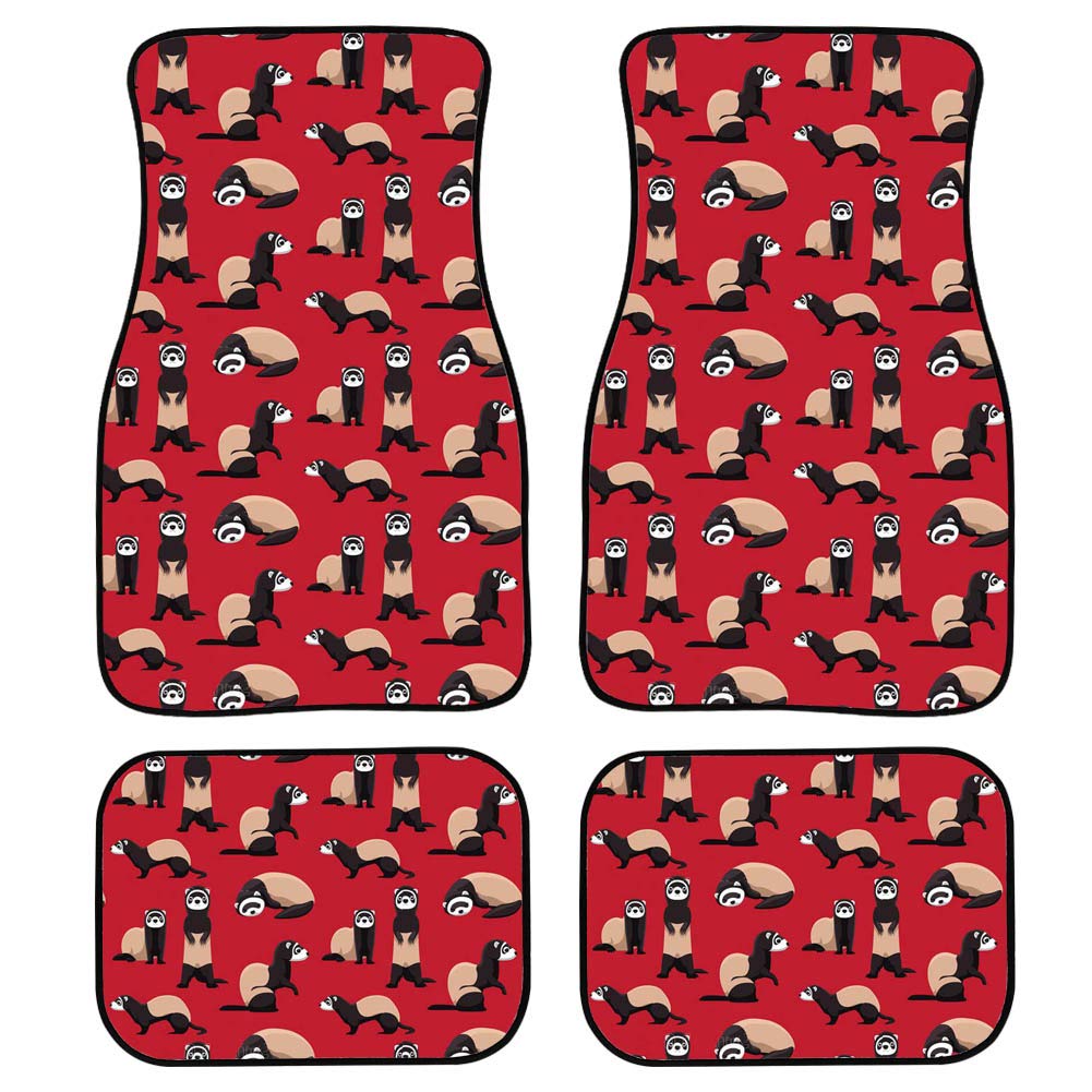 Non-Slip Rubber Car Mats Set - Heavy Duty & Easy Clean for Front & Rear - Perfect for Pets & Daily Commute