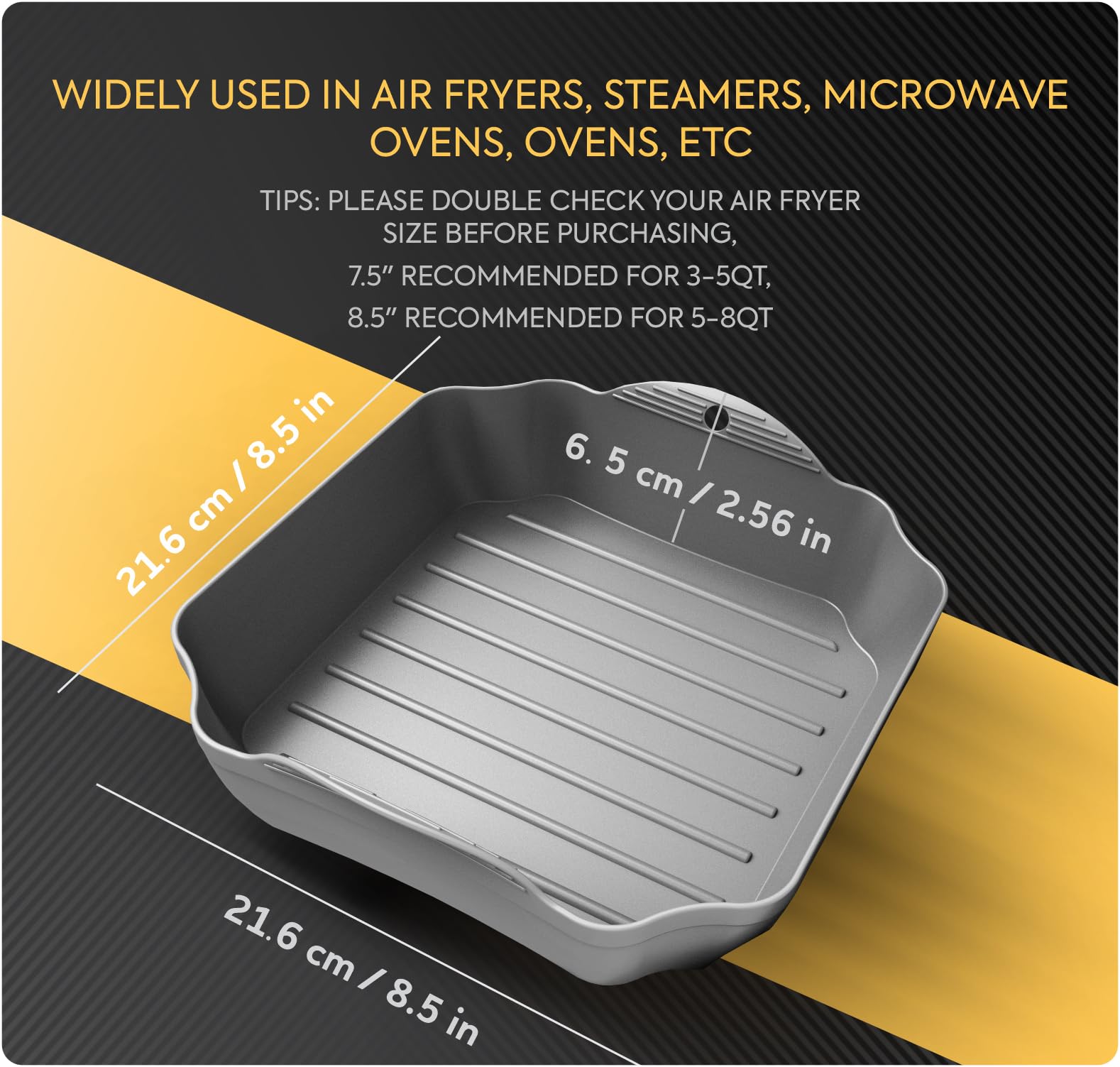 Non-Stick Silicone Air Fryer Liners Set of 4 - 8.5