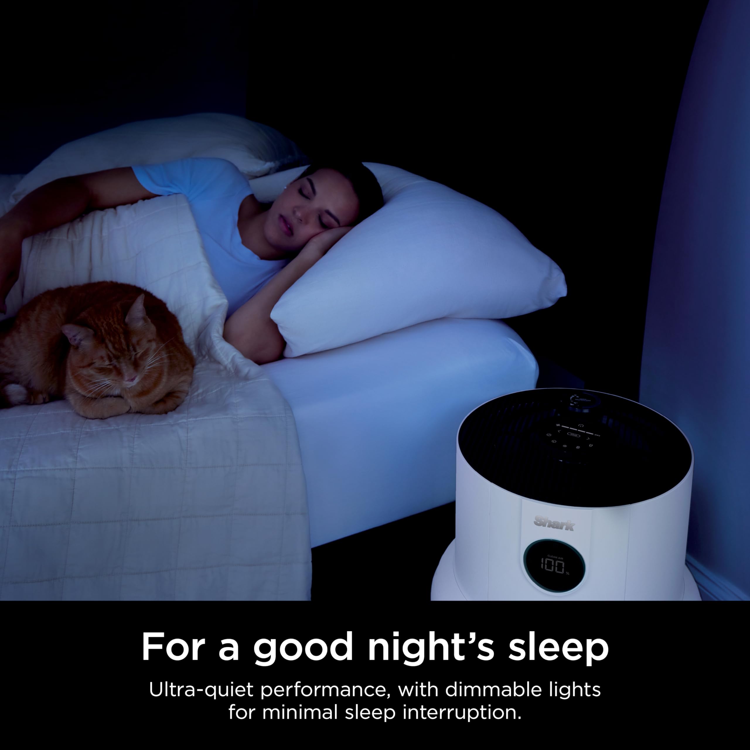 Shark HP302 Air Purifier with NeverChange HEPA Filter (5-Year Lifespan) - Covers 1400 Sq.Ft, Eliminates 99.98% Dust & Allergens, Odor Neutralizer - Perfect for Large Bedrooms, Living Rooms & Offices (Renewed)