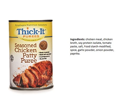 Thick-it Puree 14 Oz. Canned Seasoned Chicken Patty - Ready to Use Pureed Food (Case of 12) | Ideal for Dysphagia Diets, Nursing Homes & Easy Meal Prep
