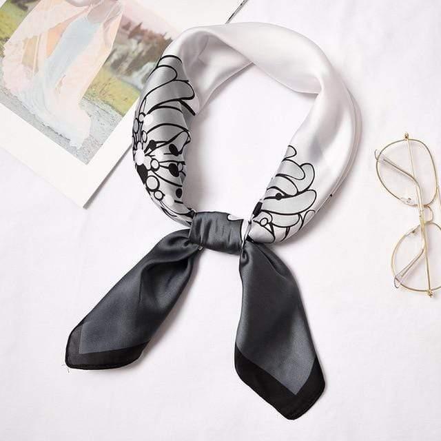 Elegant Floral Print Silk Scarf for Women - Lightweight Fashion Accessory for Office, Travel & Special Occasions