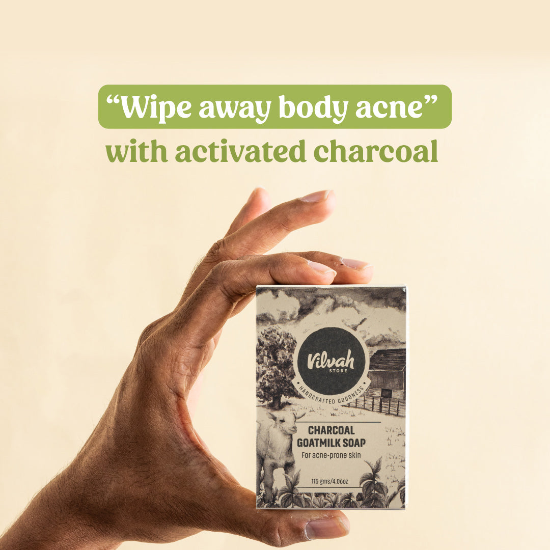 Organic Charcoal & Goat Milk Soap for Acne & Sensitive Skin - Deep Cleansing, Exfoliating & Moisturizing - Natural Skincare for Face & Body - Perfect for Daily Use & Spa Days