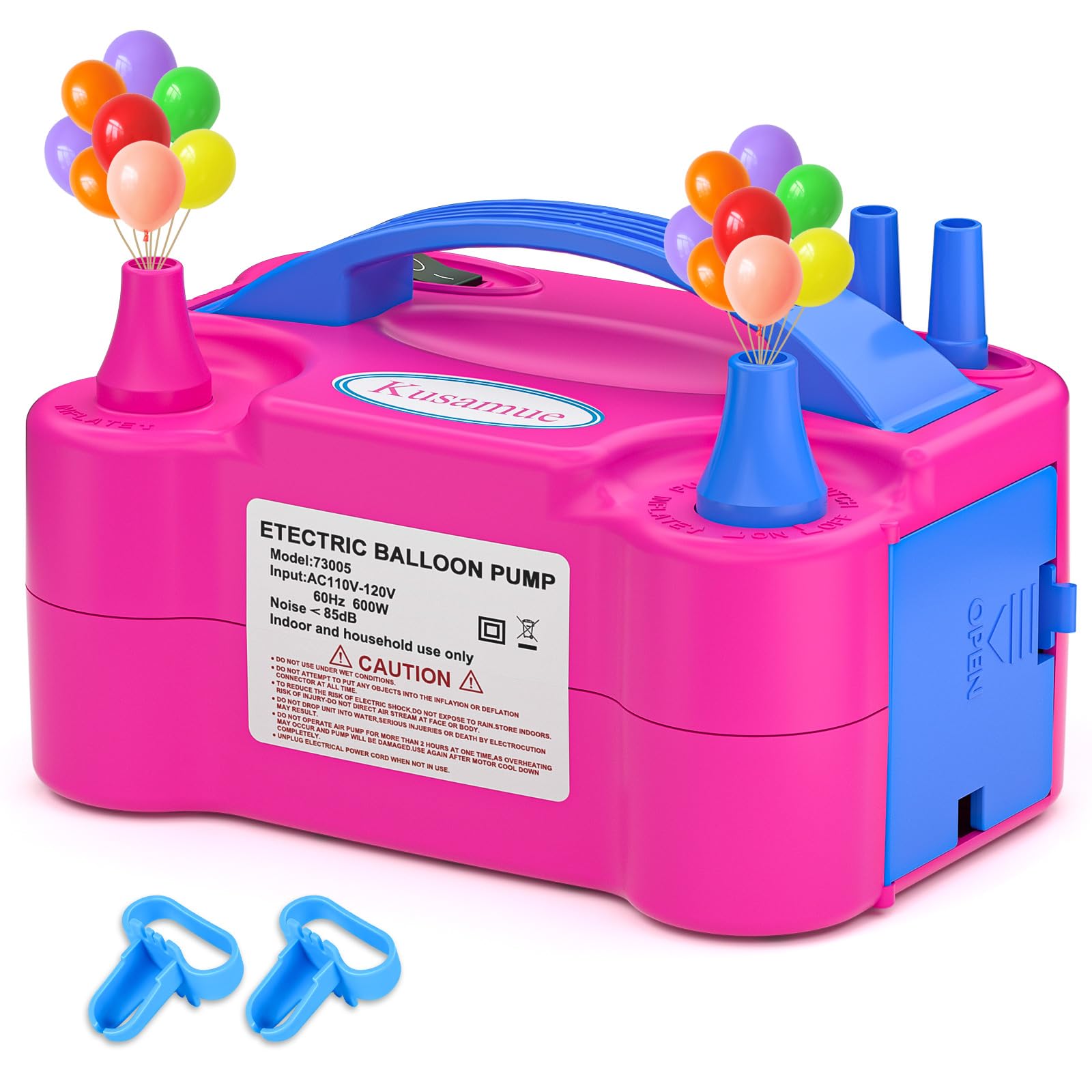 Electric Balloon Pump - Dual Nozzle Fast Inflator for Party Balloons | Portable Air Blower Machine for Kids Birthday, Wedding & Home Decorations | Rose Red | Perfect for Events, Baby Showers & Holiday Celebrations