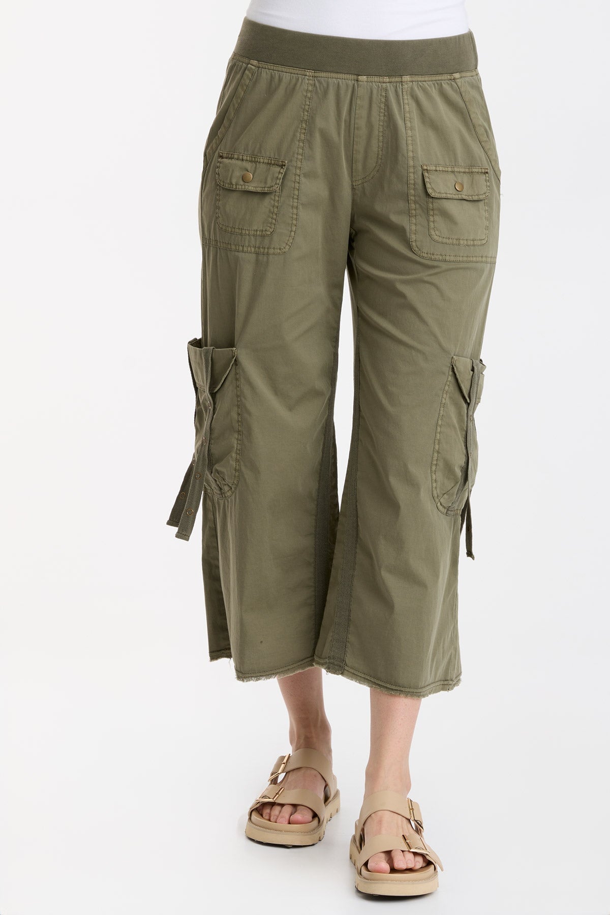 Femke Cargo Crop Pants for Women - High Waist Utility Hiking Pants with Pockets - Outdoor Travel, Camping & Workwear Fashion