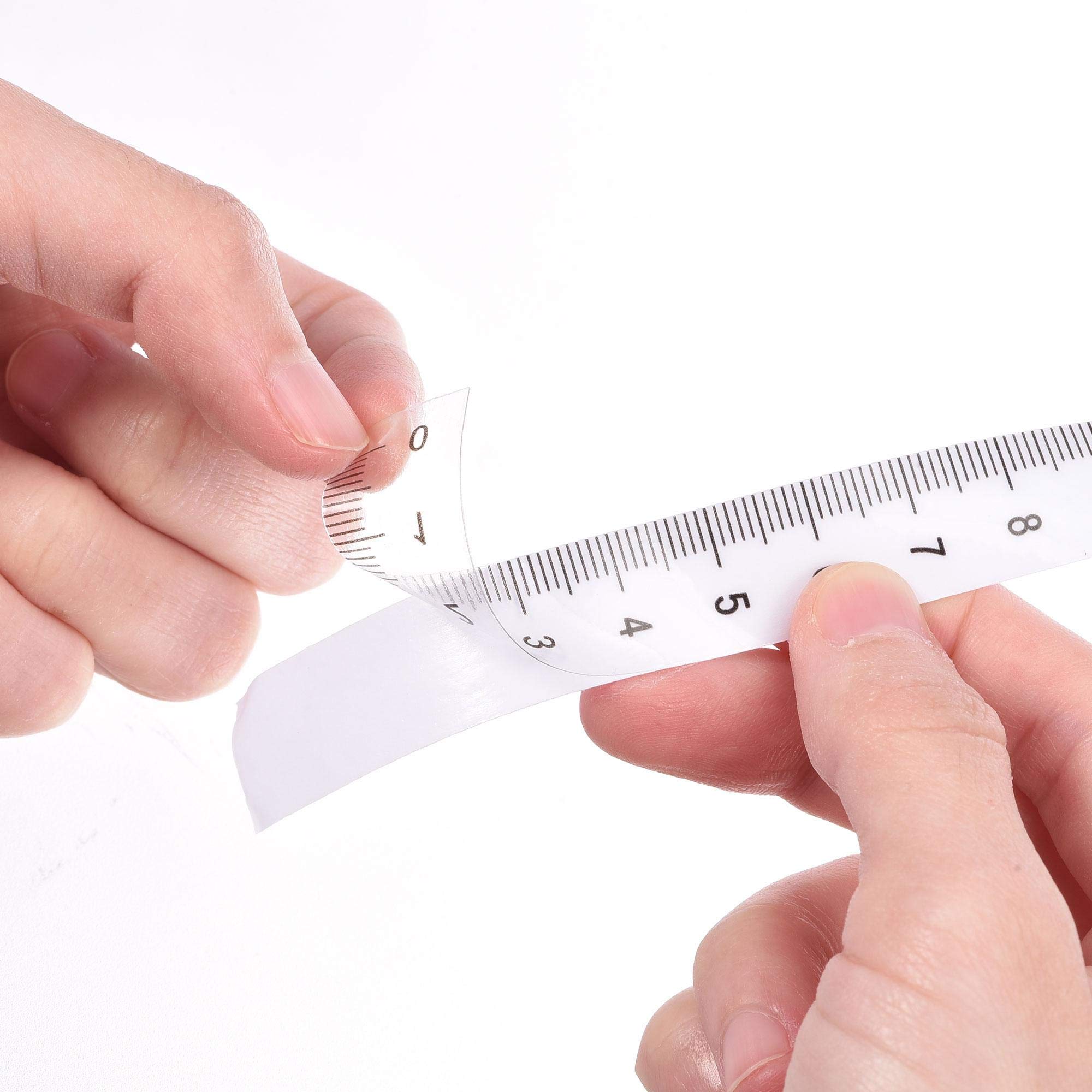 uxcell Adhesive Backed Tape Measure 200cm/79in - Vertical Read Measuring Tape with Sticky Back for Workbench, DIY Projects & Crafting - Transparent Self-Adhesive Ruler for Workshop, Garage & Home Improvement
