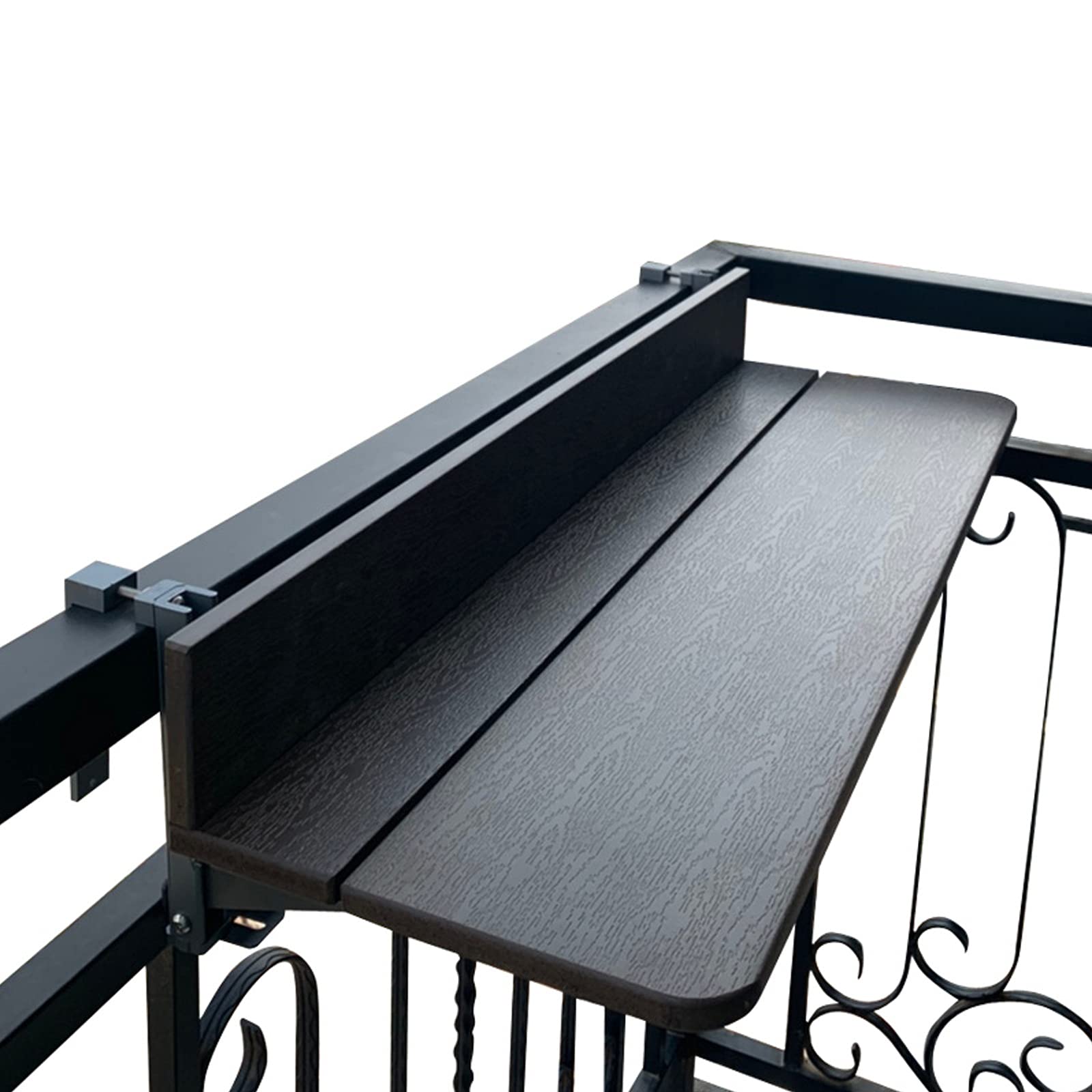 Foldable Balcony Railing Hanging Table - Adjustable Lifting Bar Desk for Outdoor/Indoor Use - Space-Saving Guardrail Mounted Shelf (100x27cm) - Perfect for Coffee, Breakfast, Reading & Small Space Living