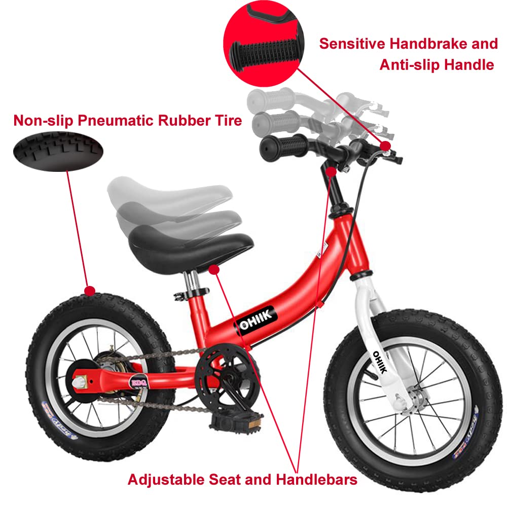 Best 2-in-1 Balance to Pedal Bike for Kids Ages 2-7 Years Old | 12/14/16 Inch Kids Bicycle with Pedal Kit, Training Wheels & Brakes | Perfect for Learning to Ride, Outdoor Play & Backyard Adventures