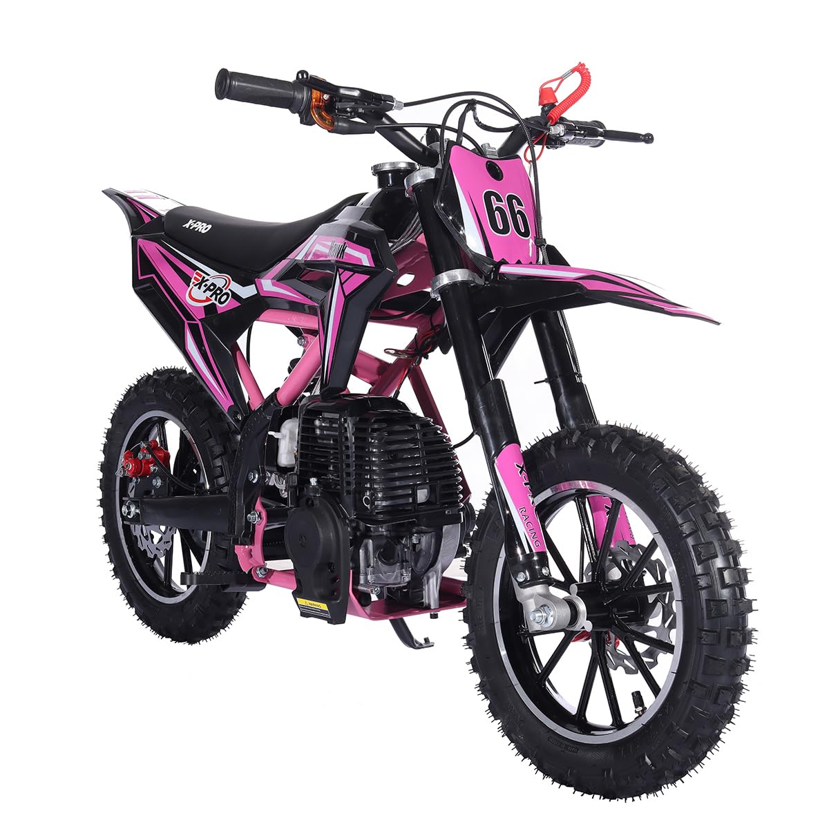 X-PRO Hawk Mini 40CC Gas Powered 4-Stroke Dirt Bike for Kids - Pull Start, 10 Inch Wheels, Off-Road Pit Bike (Pink) - Perfect for Backyard Riding, Trail Adventures & Motocross Training