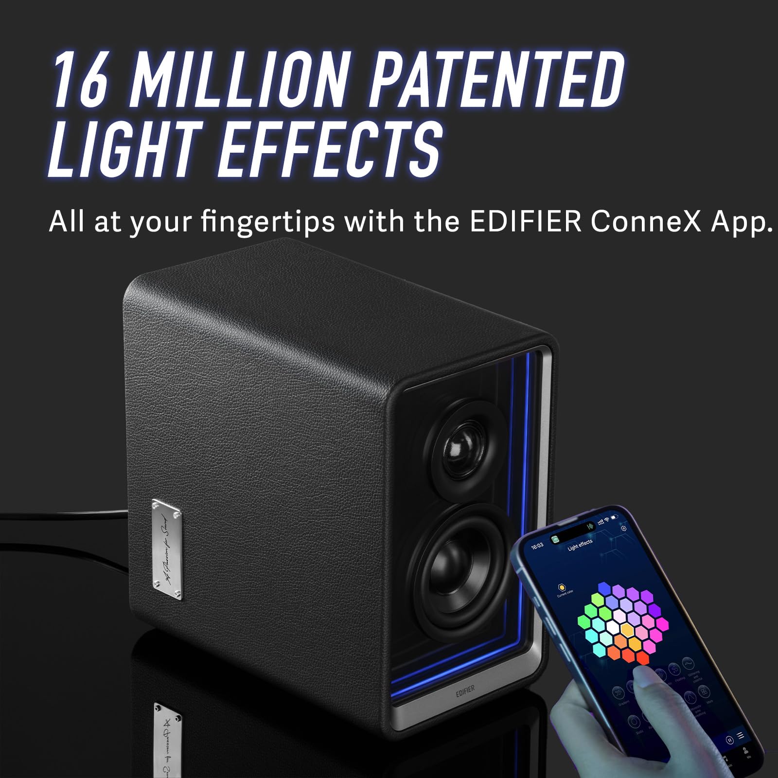 Edifier QR65 70W RMS Bluetooth Computer Speakers with Hi-Res 24bit Wireless Audio, Active Monitor Speakers with 65W GaN Fast Charger, Subwoofer Out & RGB Light Effects (Black) - Perfect for Gaming, Home Theater & Music Production Studios