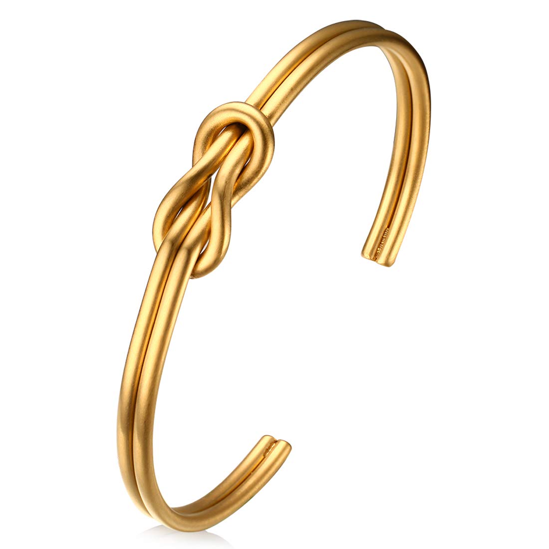Laramoi Love Knot Ring Bangle Bracelet - High Polish Adjustable Friendship Cuff for Women - Perfect Promise Gift for Birthday, Christmas, Anniversary - Elegant Jewelry for Daily Wear & Special Occasions