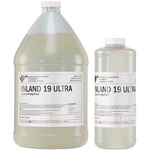 Inland 19 Ultra Semi-Synthetic Vacuum Pump Oil - 5 Gallon for HVAC, Refrigeration & Industrial Equipment - High Performance Lubricant for Rotary Vane Pumps