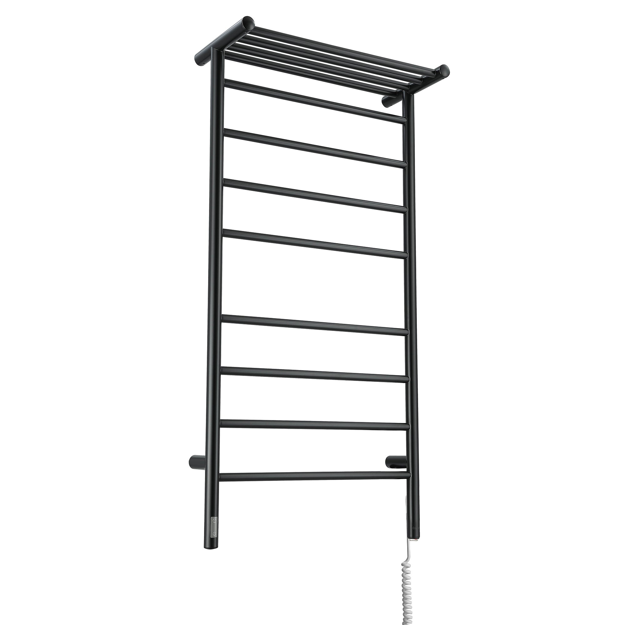 Ancona Piazzo OBT 8 Bar Dual Wall Mount Towel Warmer with Integrated Timer - Matte Black - Perfect for Bathrooms, Spas & Luxury Homes
