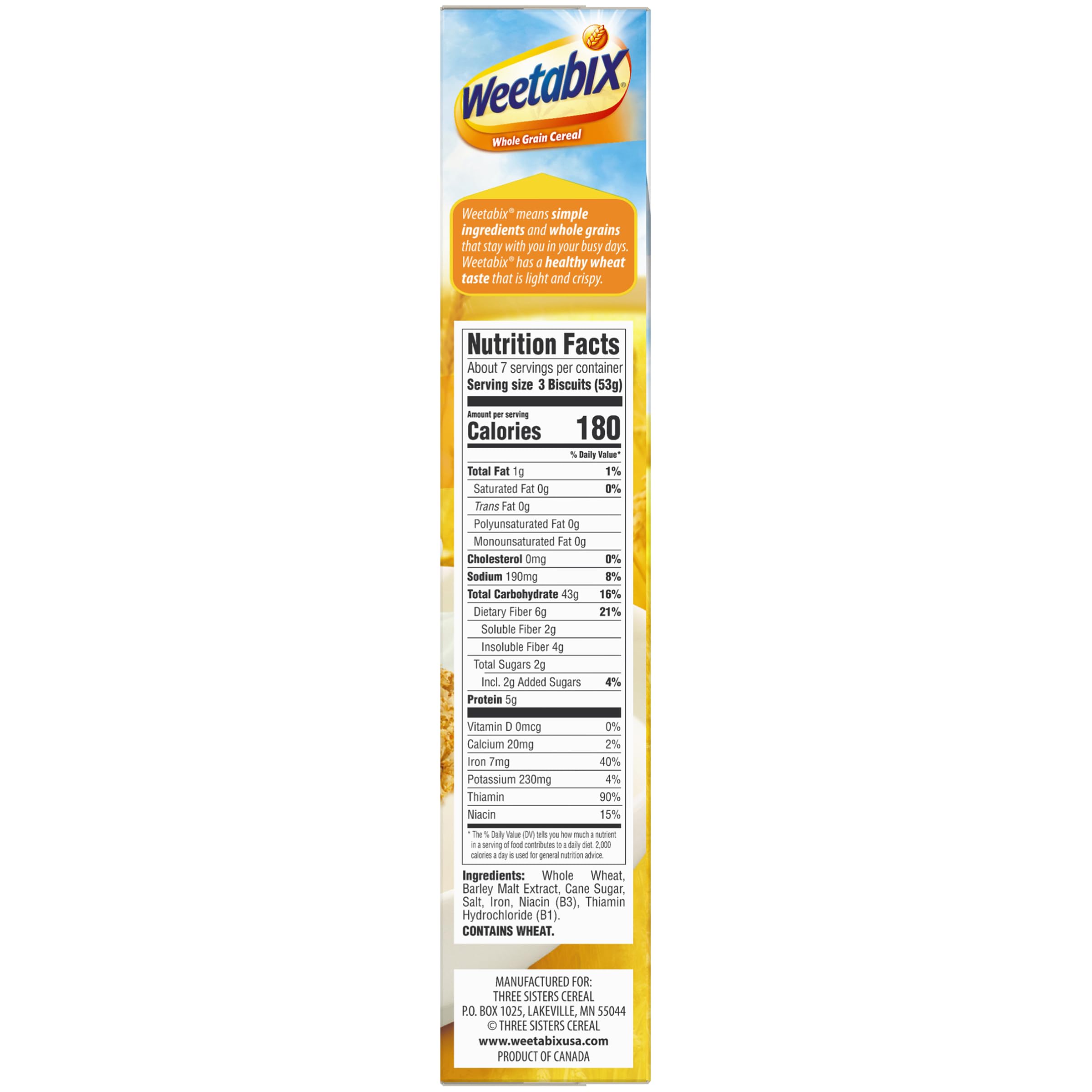 Weetabix Whole Grain Wheat Biscuits - Lightly Sweetened Breakfast Cereal, Healthy Snack, 14oz Box - Perfect for Breakfast Bowls, Yogurt Topping & On-the-Go Snacking