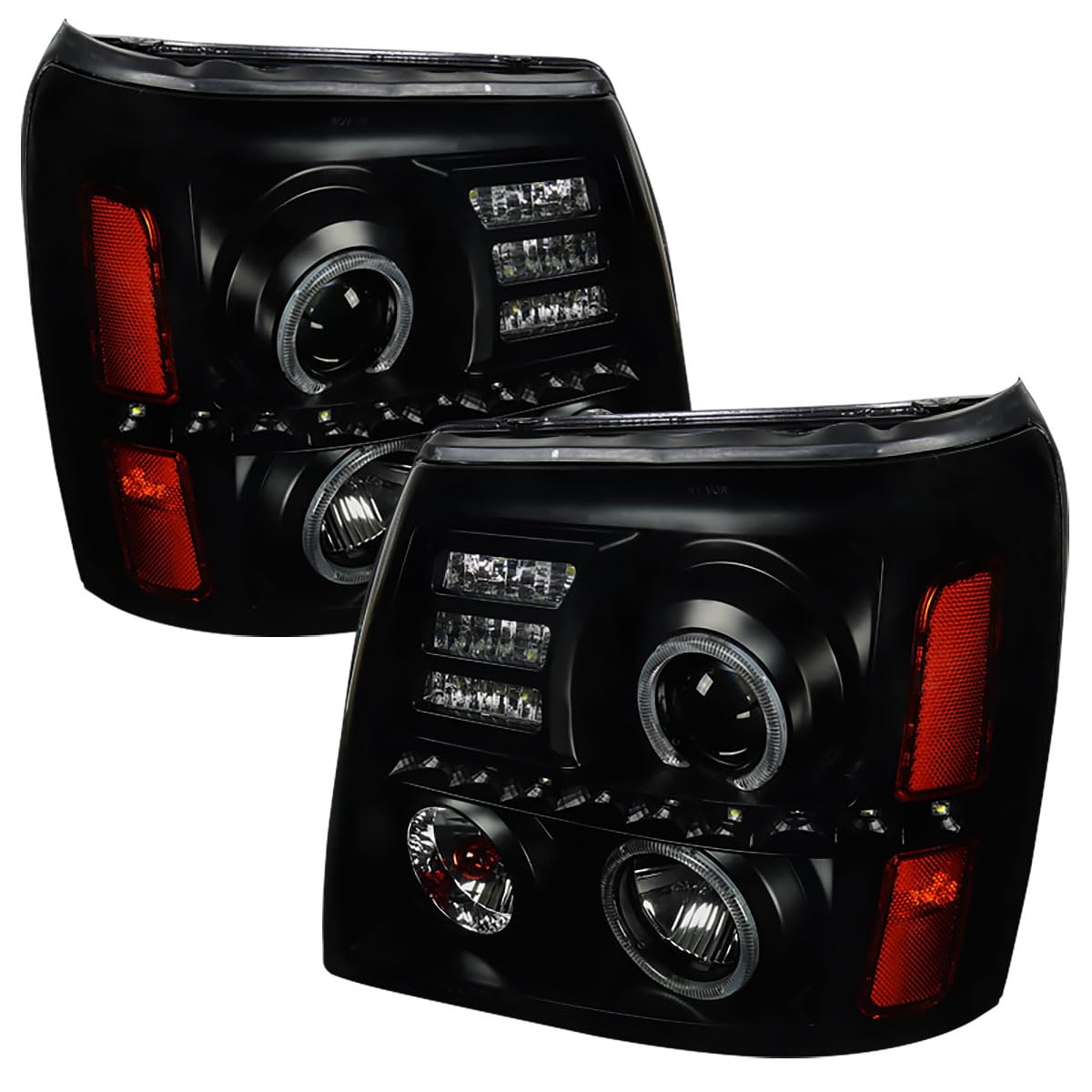 Black Smoke LED DRL Strip Halo Projector Headlights Compatible with 2002-2006 Models - Upgrade Your Car's Style & Visibility for Night Driving & Custom Looks