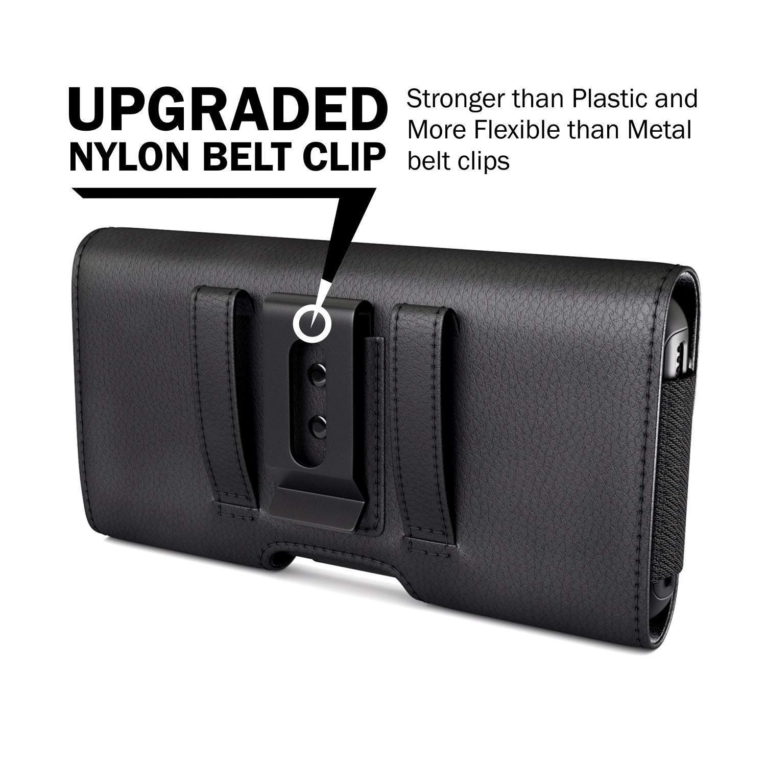 Premium Phone Belt Clip Holster with ID Card Holder - Compatible with iPhone 16/15/14/13/12/11/Xs Pro Max & Samsung Galaxy S25+/S24+/S23+/S22+/S21+ - Fits Otterbox Cases (Black) - Perfect for Work, Outdoor Activities & Hands-Free Convenience