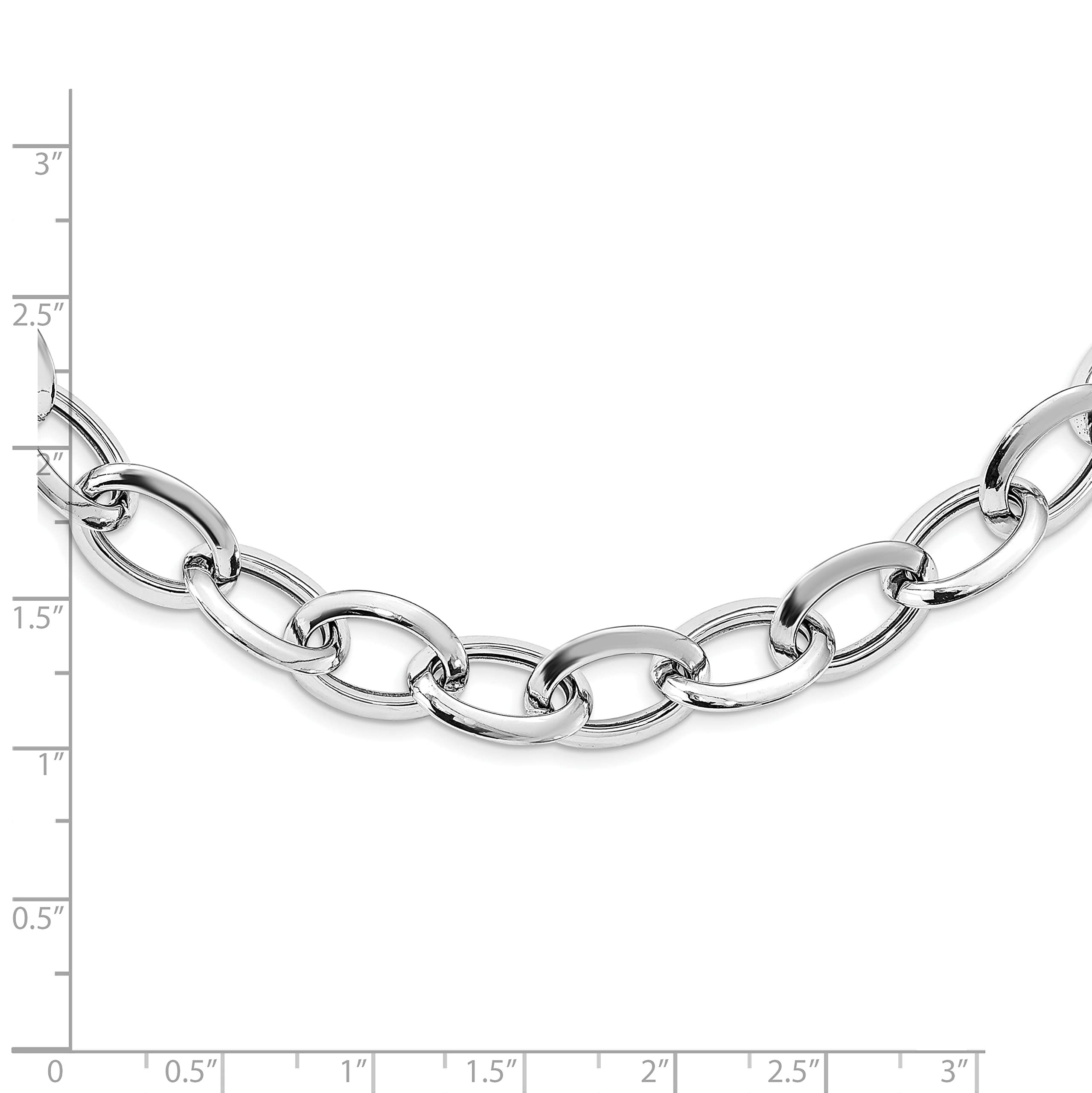 Elegant Avariah Sterling Silver Rhodium-Plated Fancy Link Necklace | 18