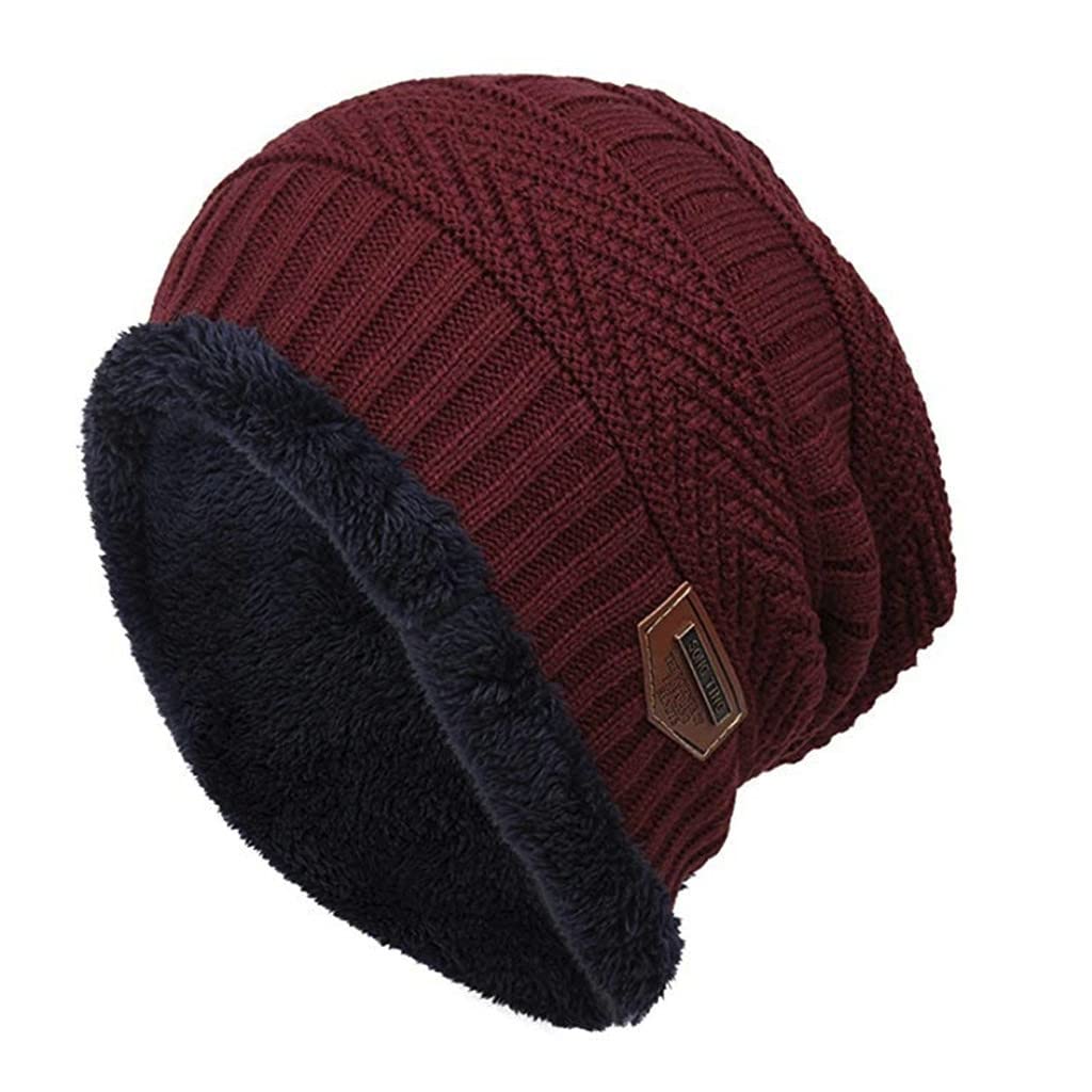 Winter Beanie Hats for Women & Men - Fashion Fleece Contrast Color Knit Warm Skull Cap | Trendy Chunky Soft Stretch Cable Knit Beanie | Perfect for Cold Weather, Outdoor Activities & Winter Fashion